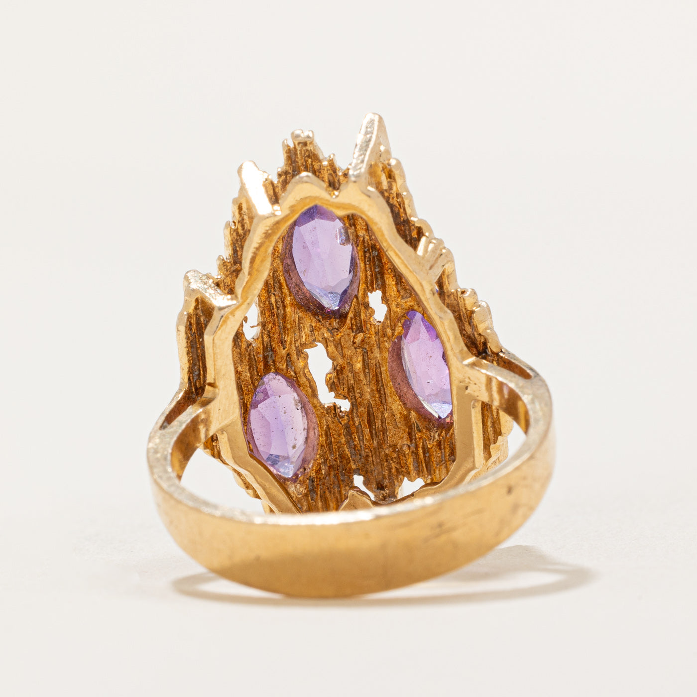 Synthetic Purple Sapphire Textured Cocktail Ring | 1.80ctw | SZ 6.75 |