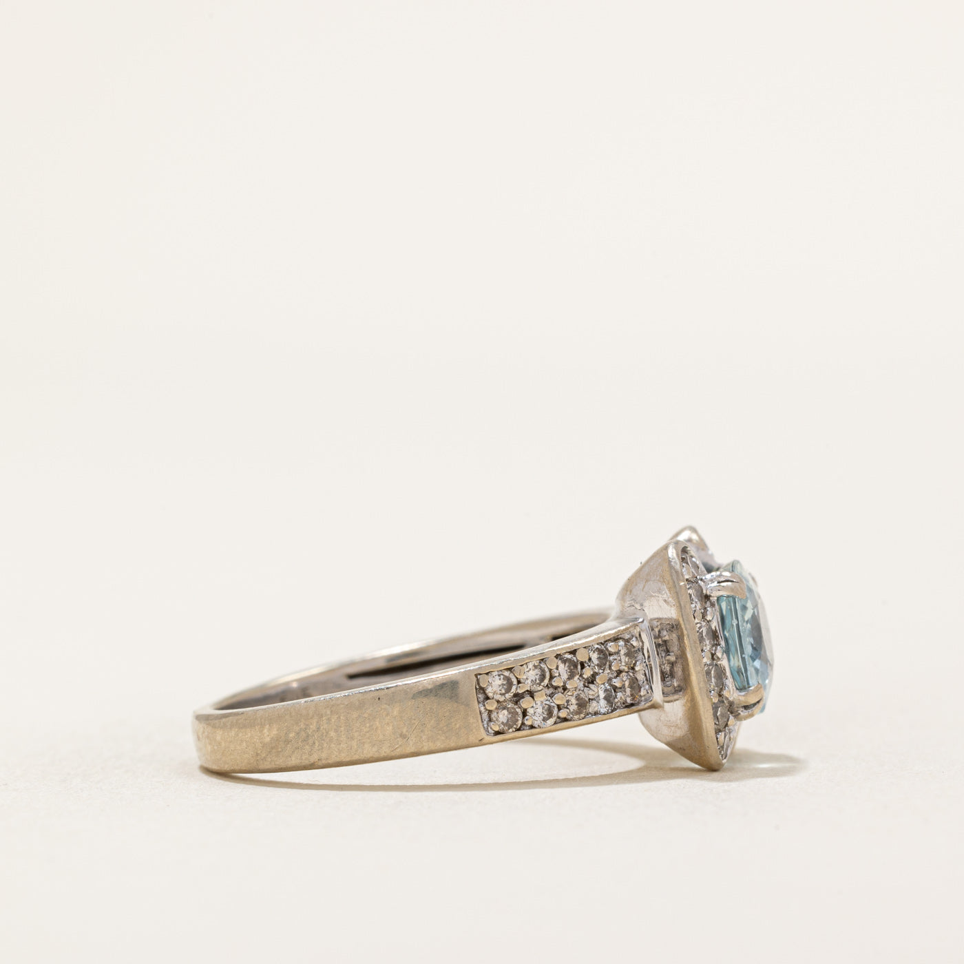 Aquamarine & Diamond Cocktail Ring | 1.60ct, 0.38ctw | SZ 8 |