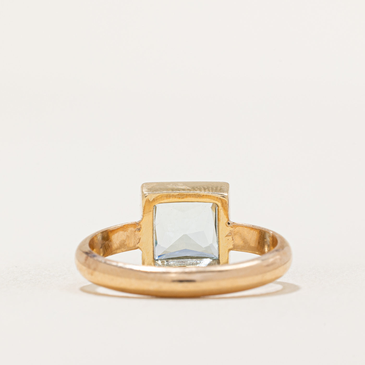 Bezel Set Square Cut Aquamarine Ring | 1.30ct | SZ 6.75 |