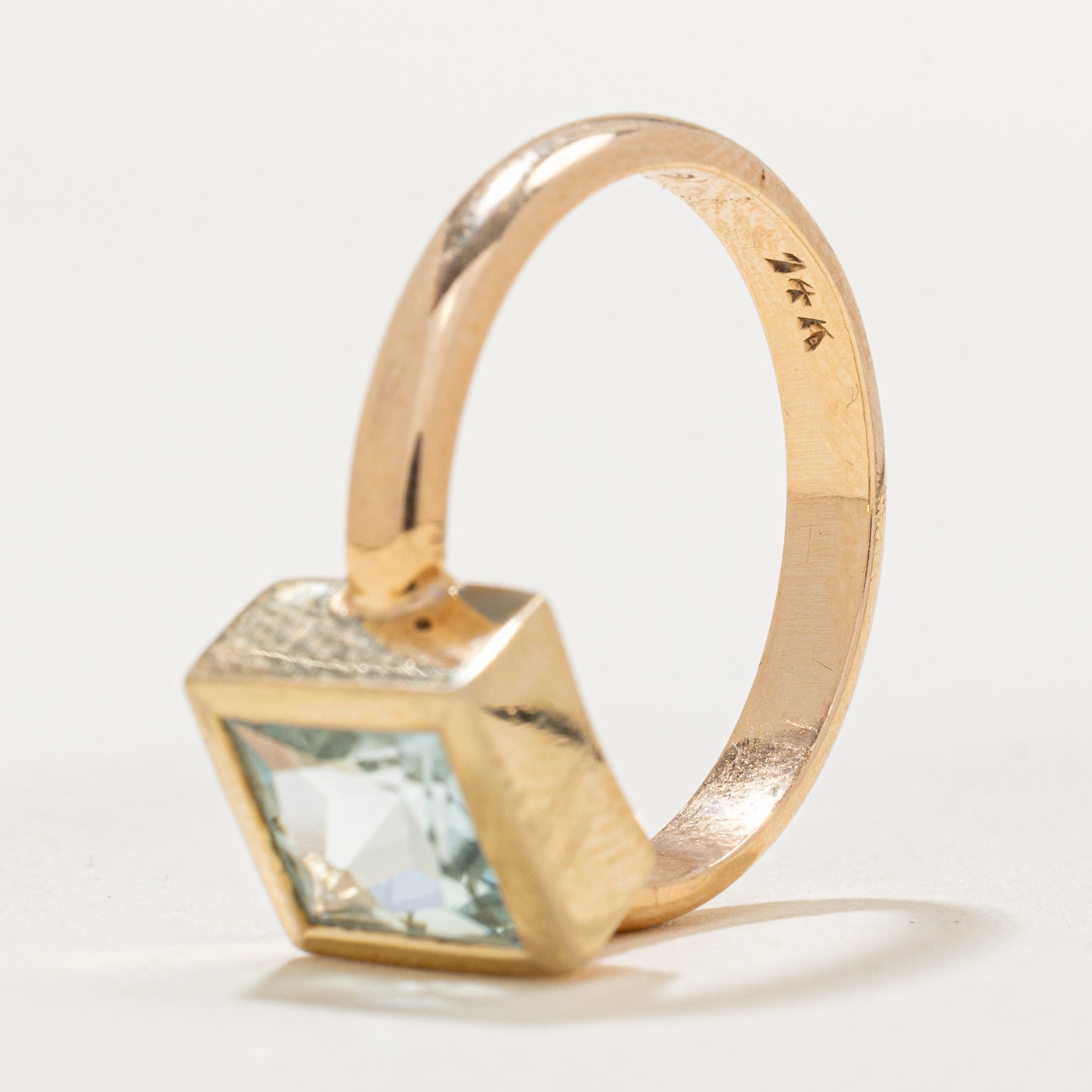 Bezel Set Square Cut Aquamarine Ring | 1.30ct | SZ 6.75 |