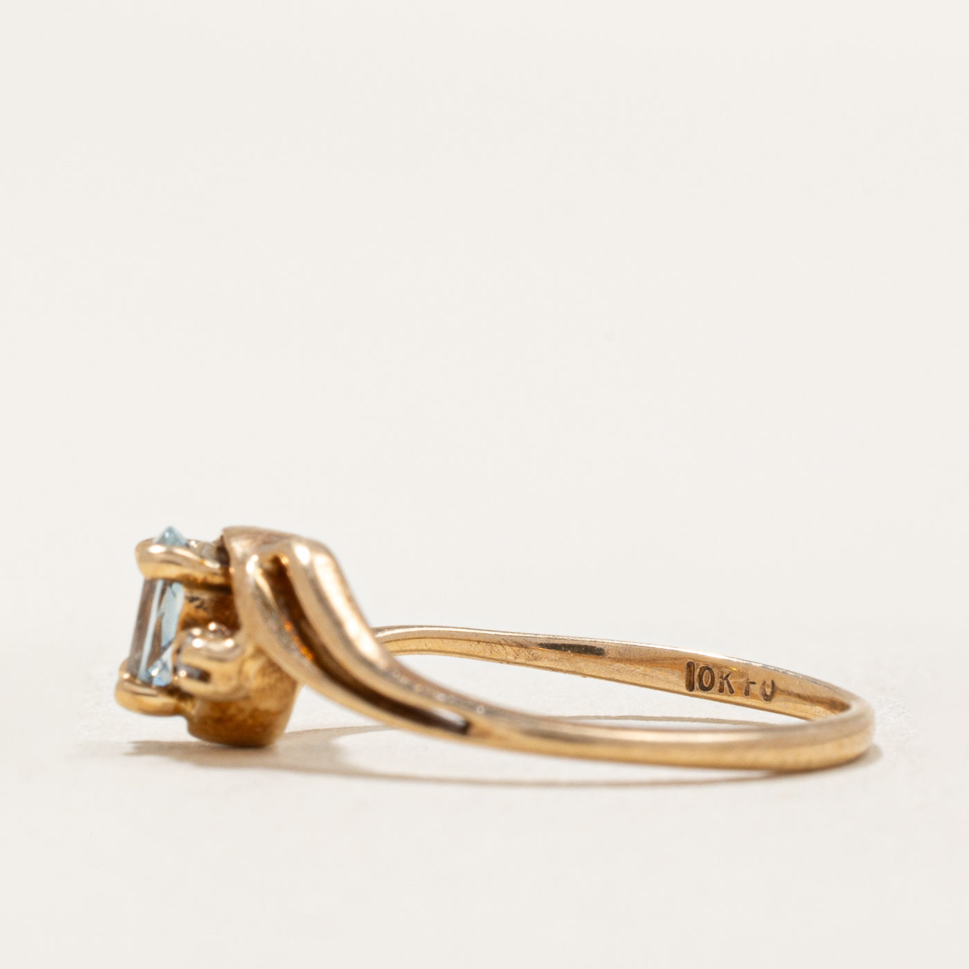 Bague aigue-marine et diamants | 0,18 ct, 0,01 ct | Taille 3,5 |
