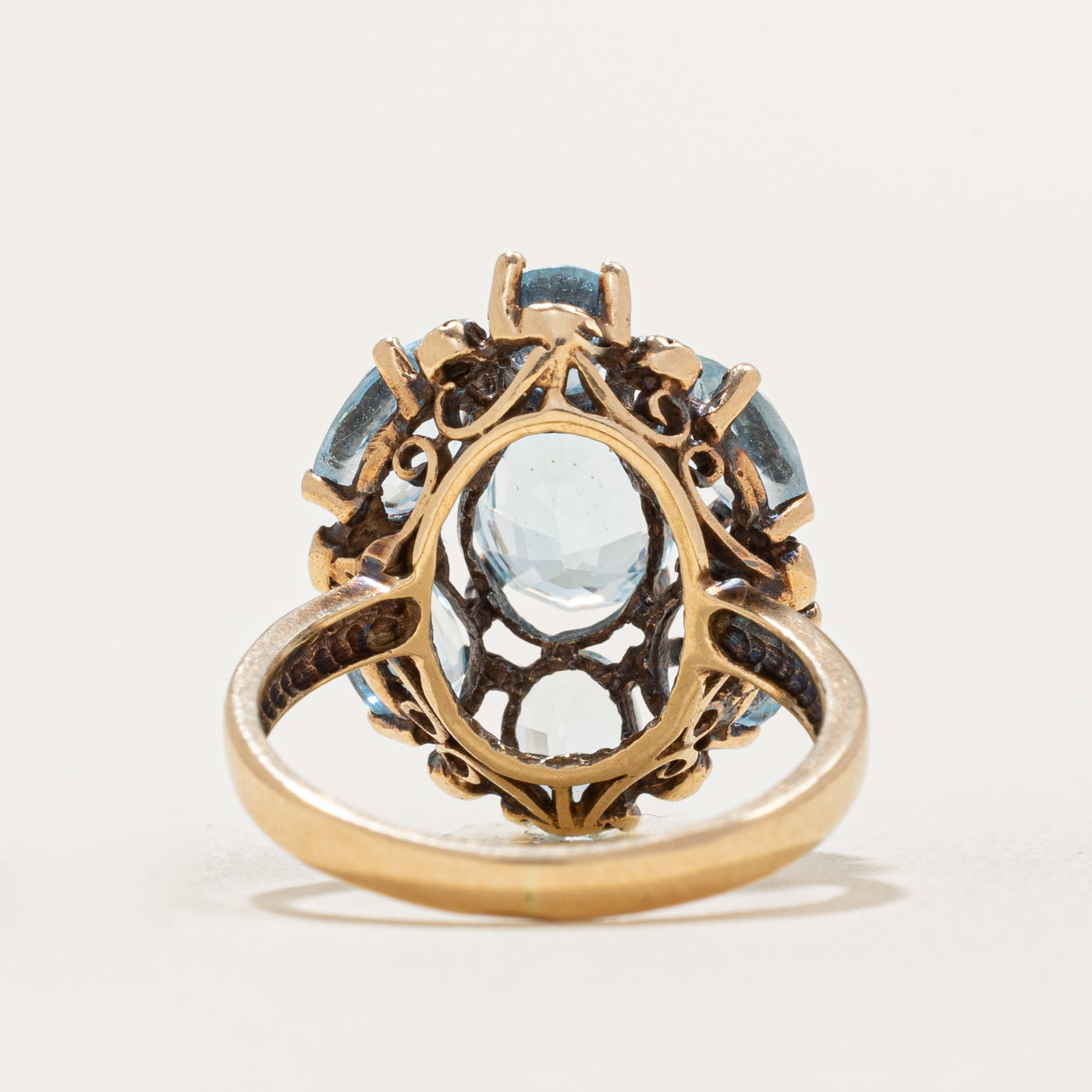 Oval Cut Topaz Cluster Cocktail Ring | 5.00ctw | SZ 5.25 |