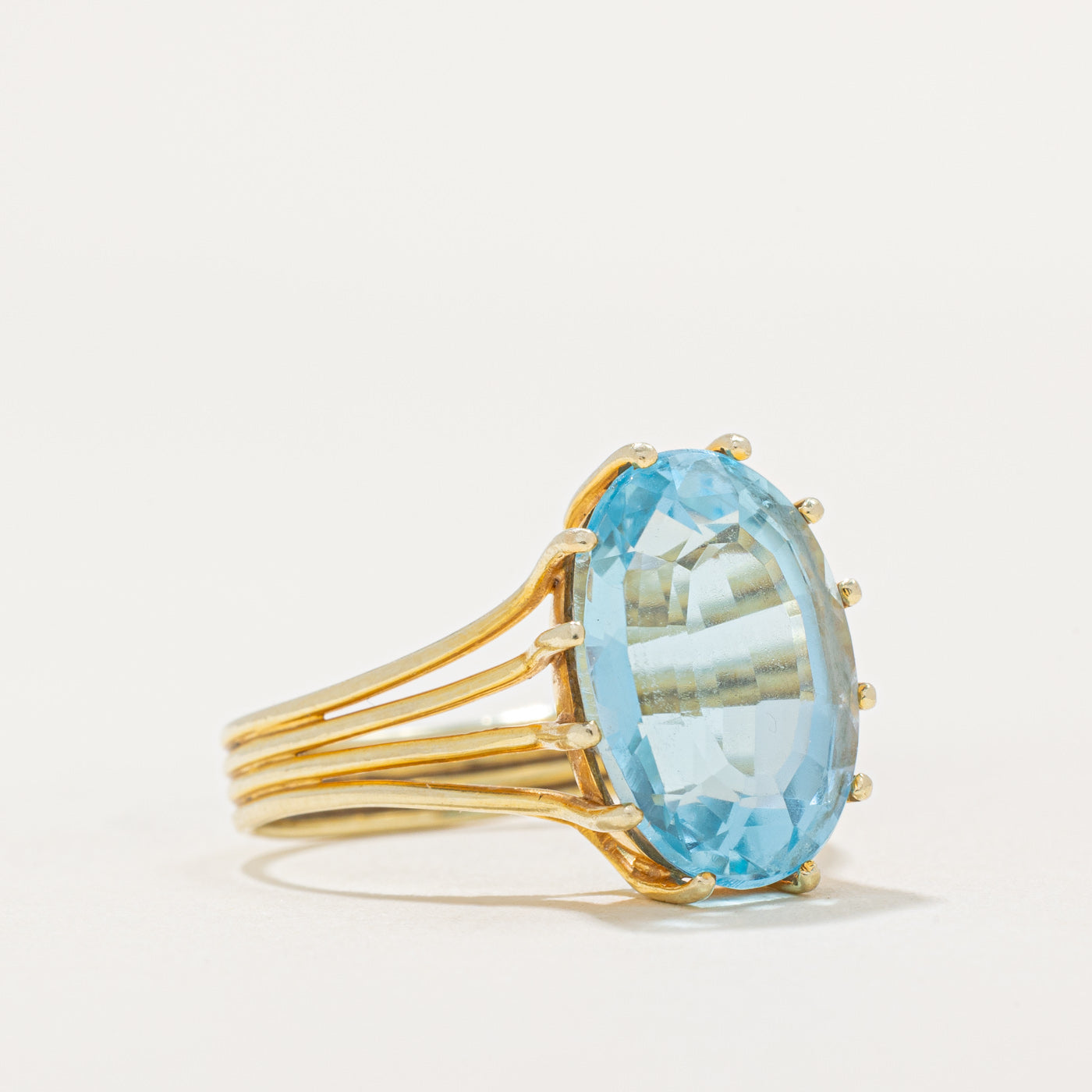 Oval Cut Topaz Cocktail Ring | 7.00ct | SZ 7.25 |