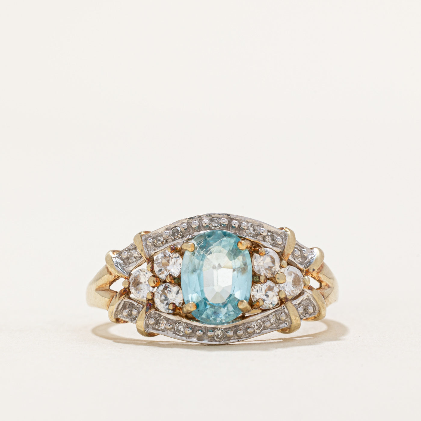 Topaz & Diamond Tapered Ring | 1.40ctw, 0.04ctw | SZ 10.25 |