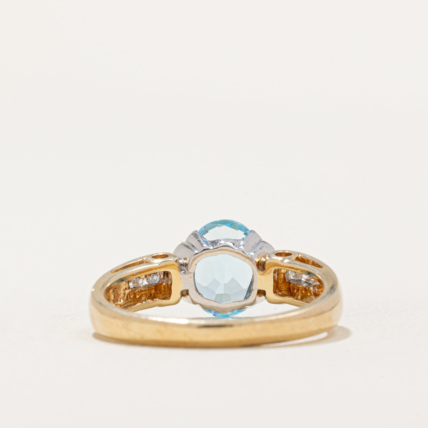 Oval Cut Topaz & Diamond Ring | 1.40ct, 0.06ctw | SZ 6.75 |