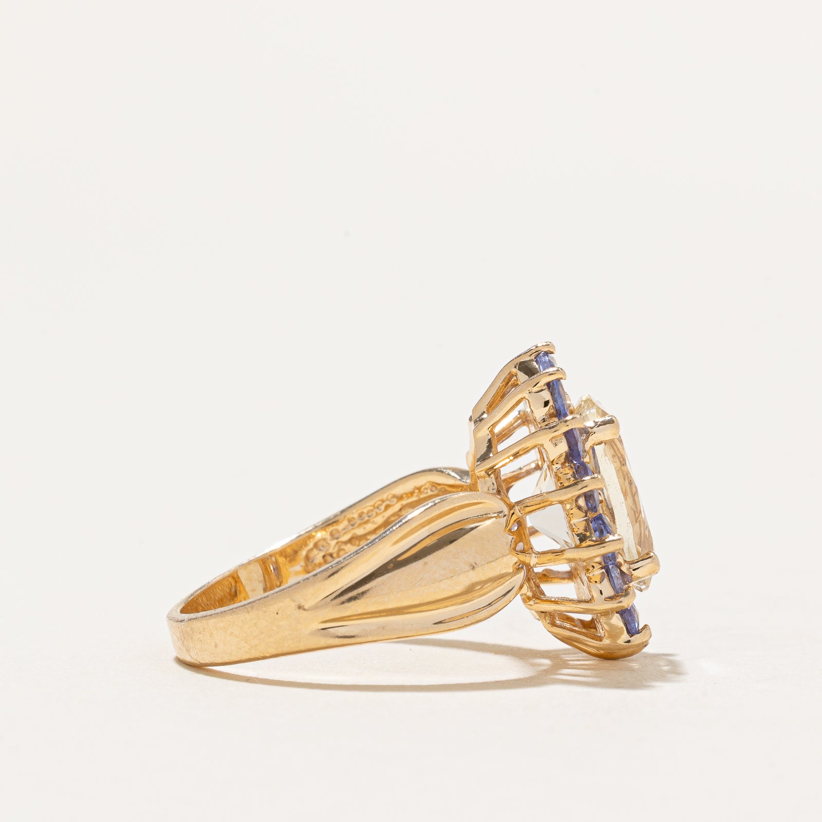 Citrine & Tanzanite Petal Cocktail Ring | 3.20ctw | SZ 6