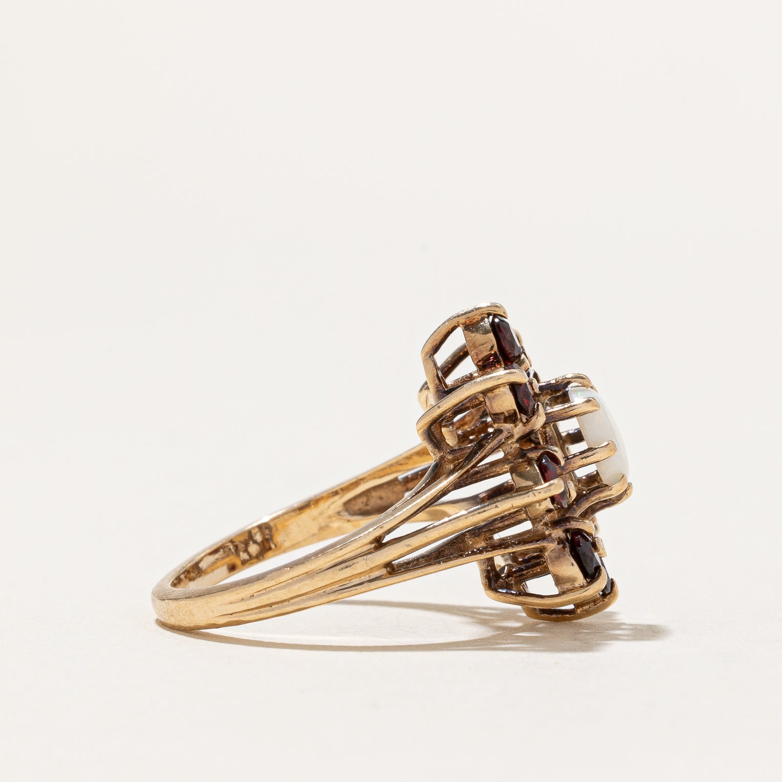 Opal & Garnet Cocktail Ring | 1.12ctw | SZ 5.25