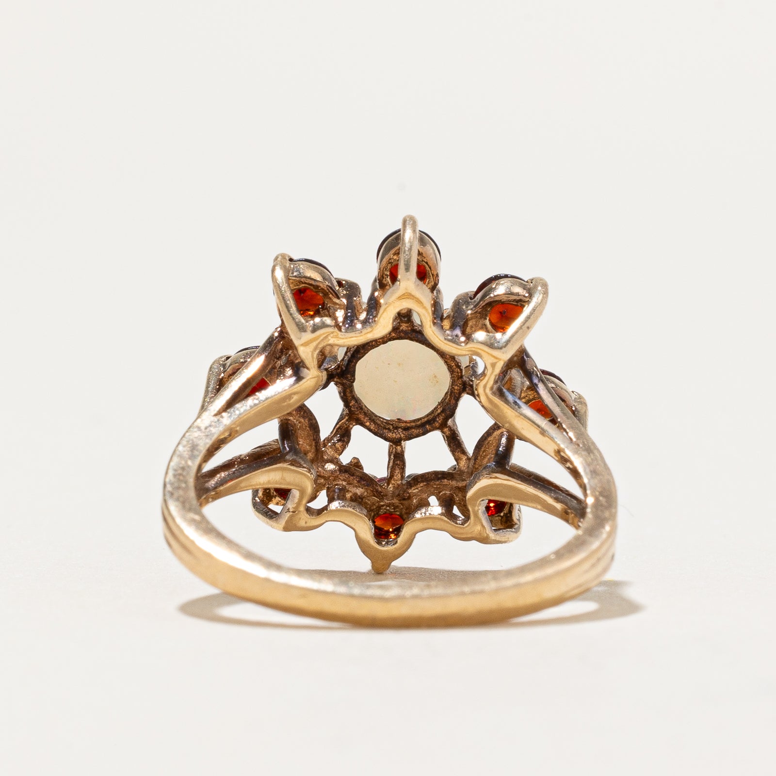 Opal & Garnet Cocktail Ring | 1.12ctw | SZ 5.25