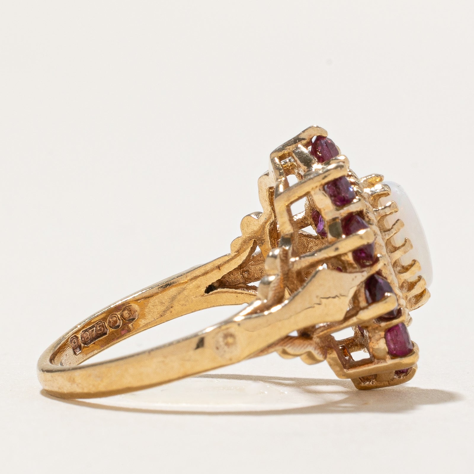 Opal & Ruby Petal Cocktail Ring | 1.42ctw | SZ 5