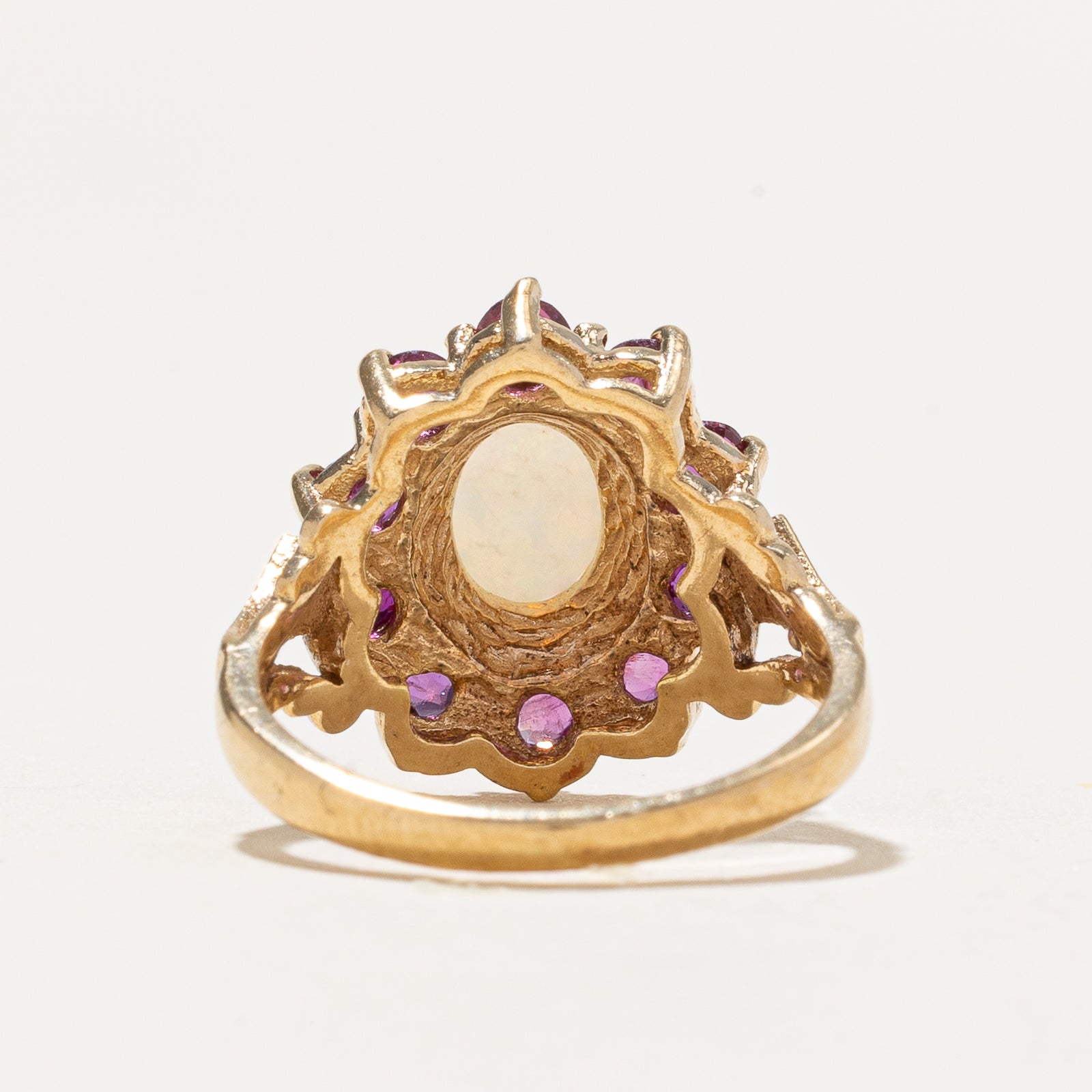 Opal & Ruby Petal Cocktail Ring | 1.42ctw | SZ 5