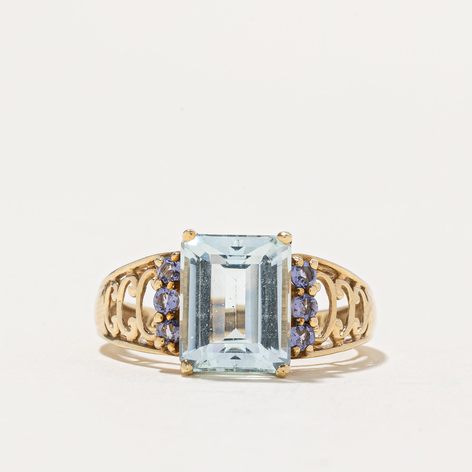 Bague cocktail aigue-marine et tanzanite | 3,18 ct | Taille 8