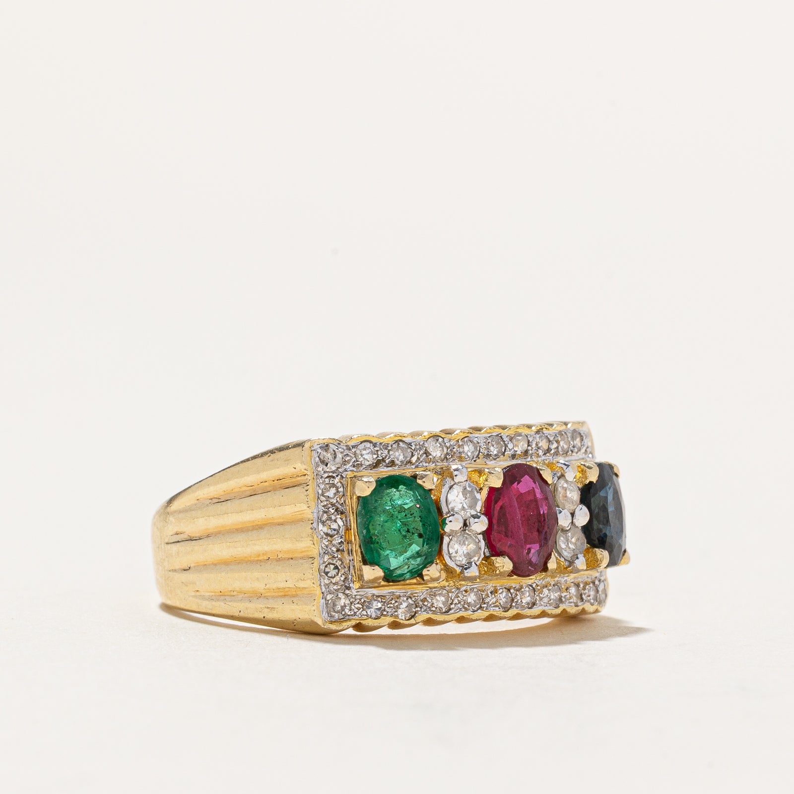 Multi Gemstone & Diamond Ring | 1.20ctw, 0.30ctw | SZ 8.5