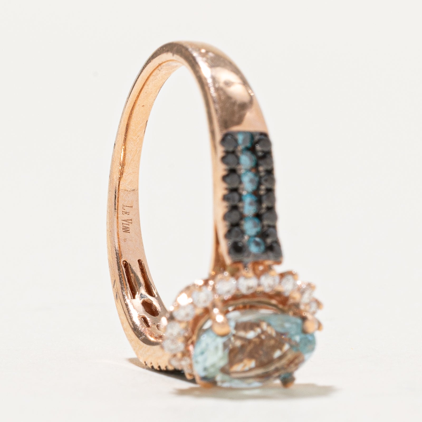 'Le Vian' Halo Aquamarine & Diamond Ring | 1.00ct, 0.54ctw | SZ 6.75