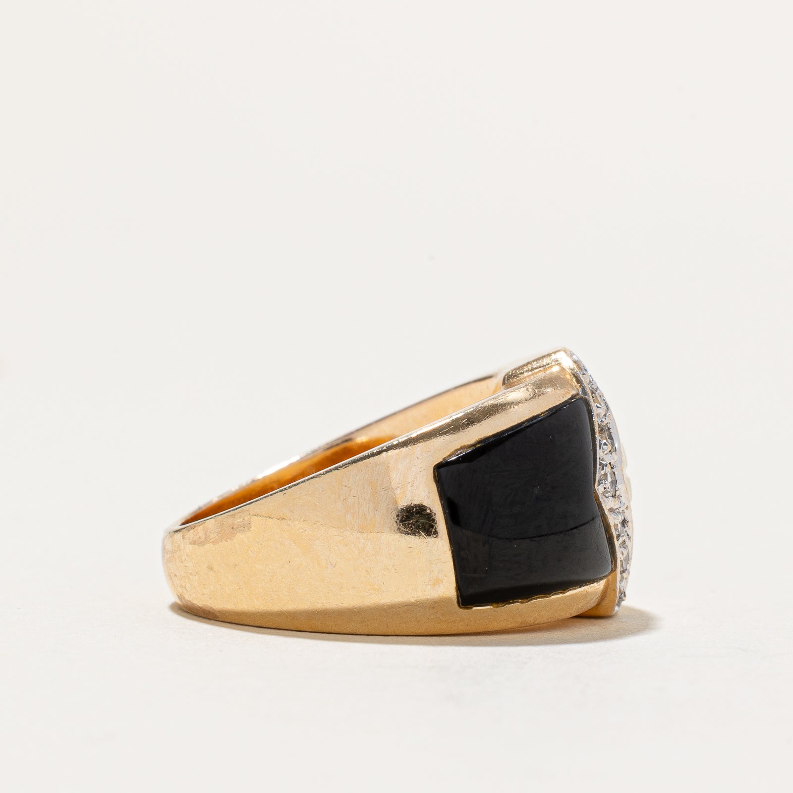 Mother of Pearl, Onyx & Diamond Ring | 6.50ctw , 0.15ctw | SZ 6.75
