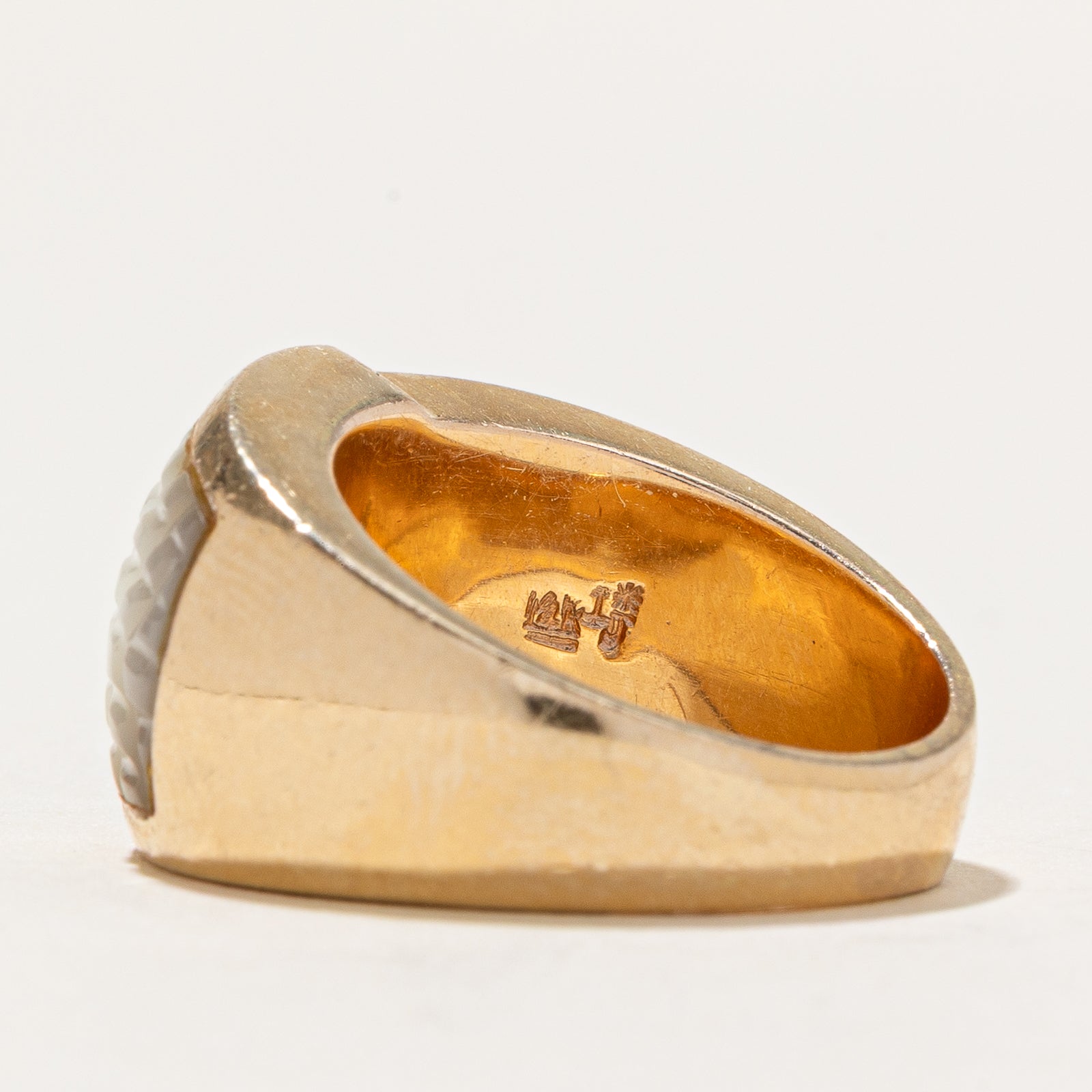 Mother of Pearl, Onyx & Diamond Ring | 6.50ctw , 0.15ctw | SZ 6.75
