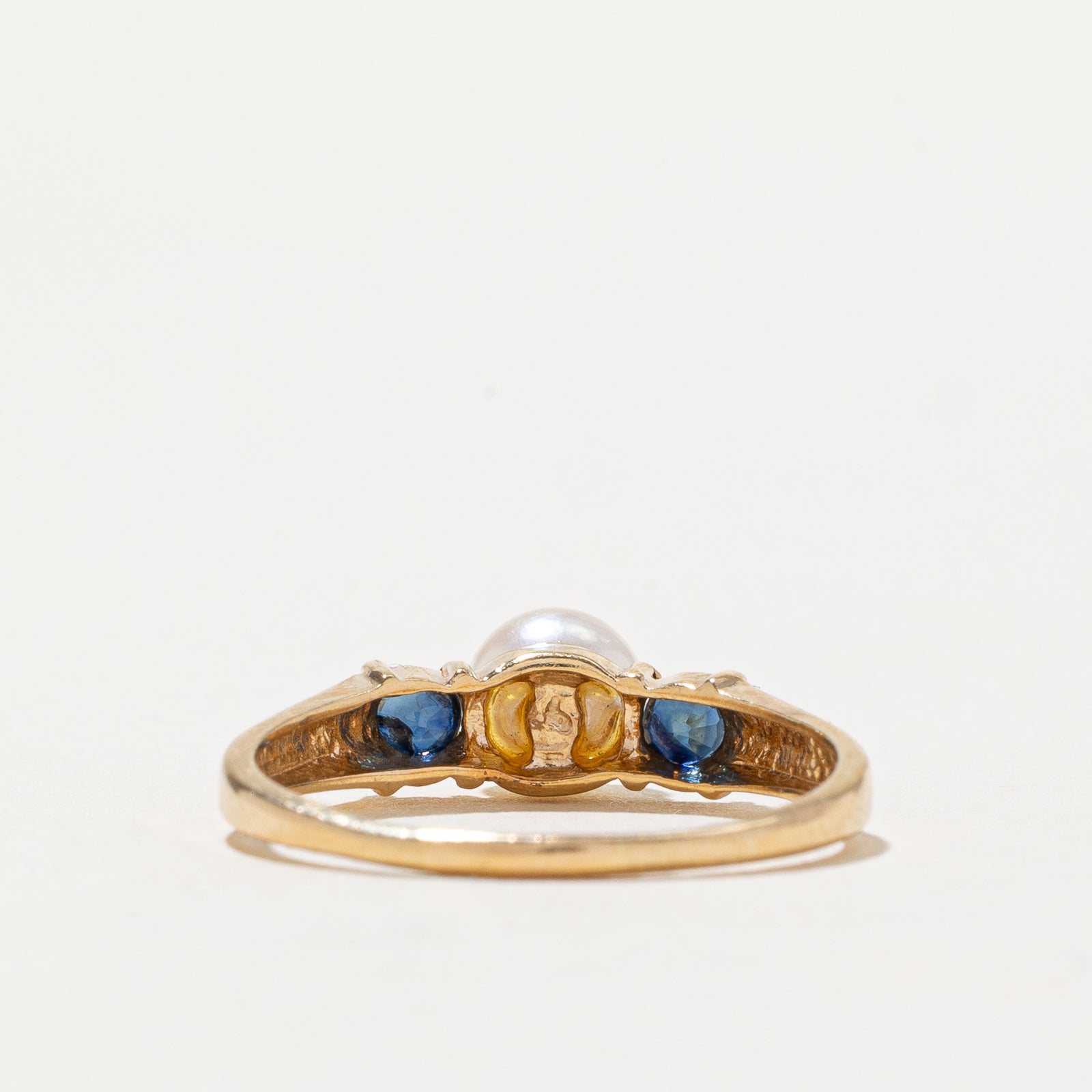 Pearl & Sapphire Ring | 0.30ctw | SZ 8