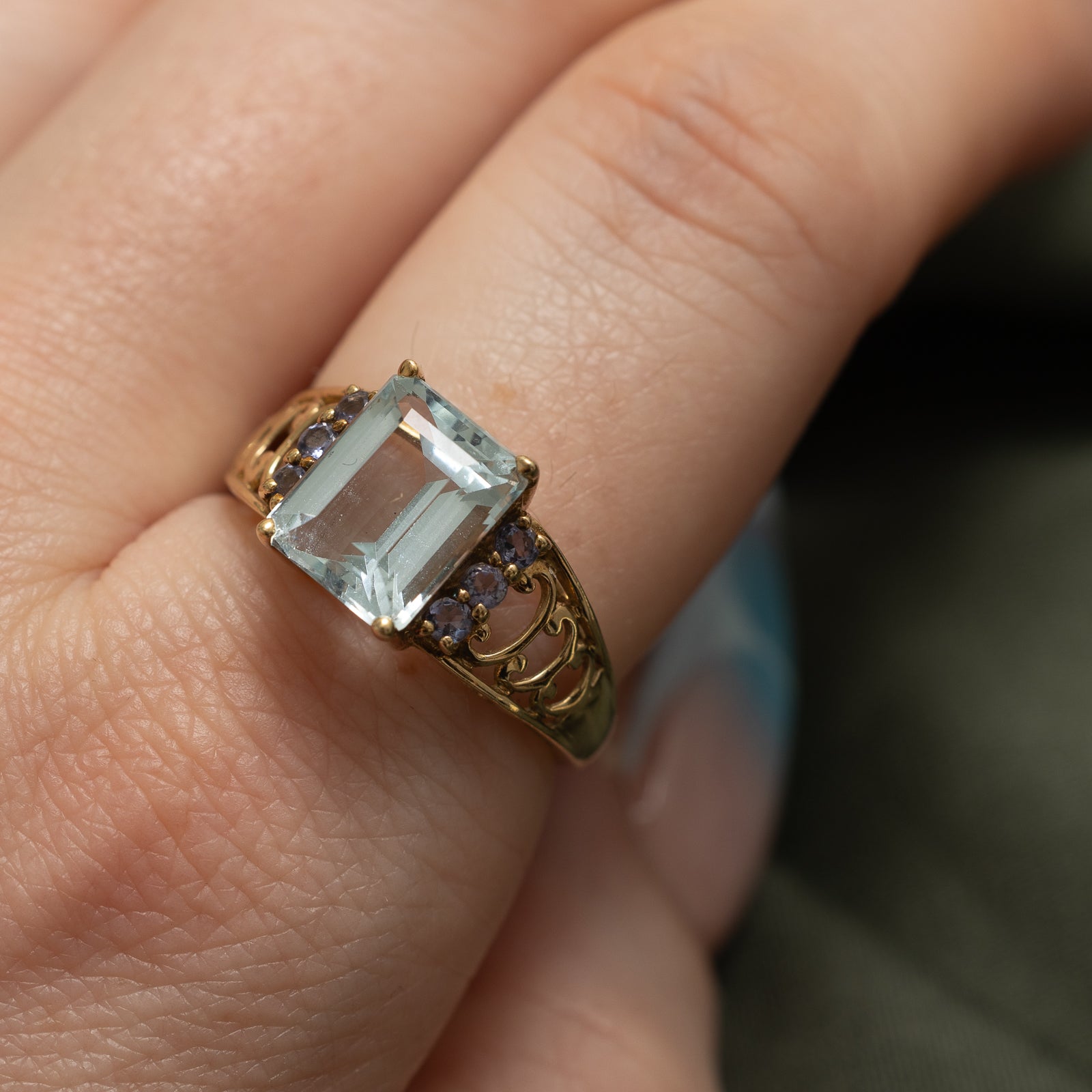 Bague cocktail aigue-marine et tanzanite | 3,18 ct | Taille 8