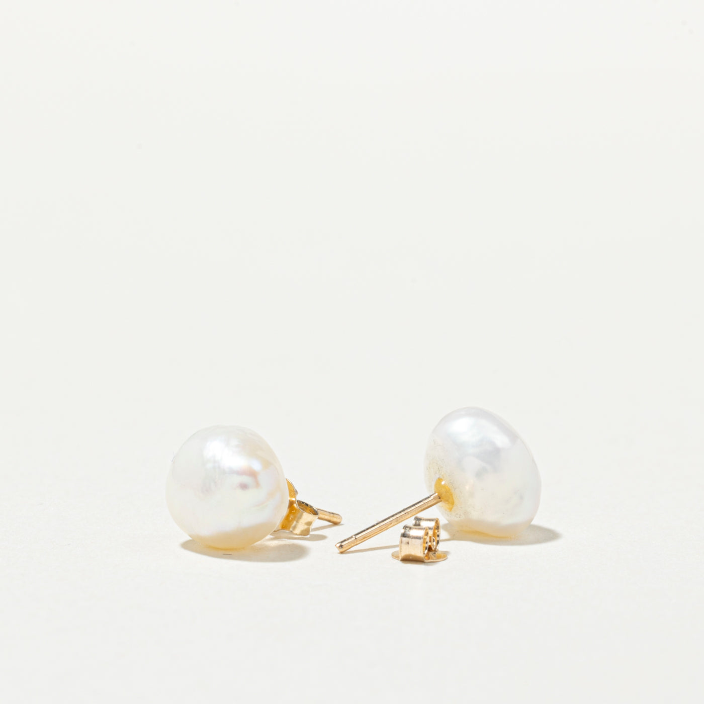 14K Baroque Pearl Stud Earrings