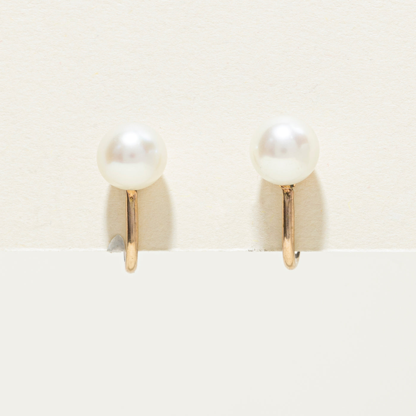 Boucles d'oreilles à clip en or 10 carats avec perles