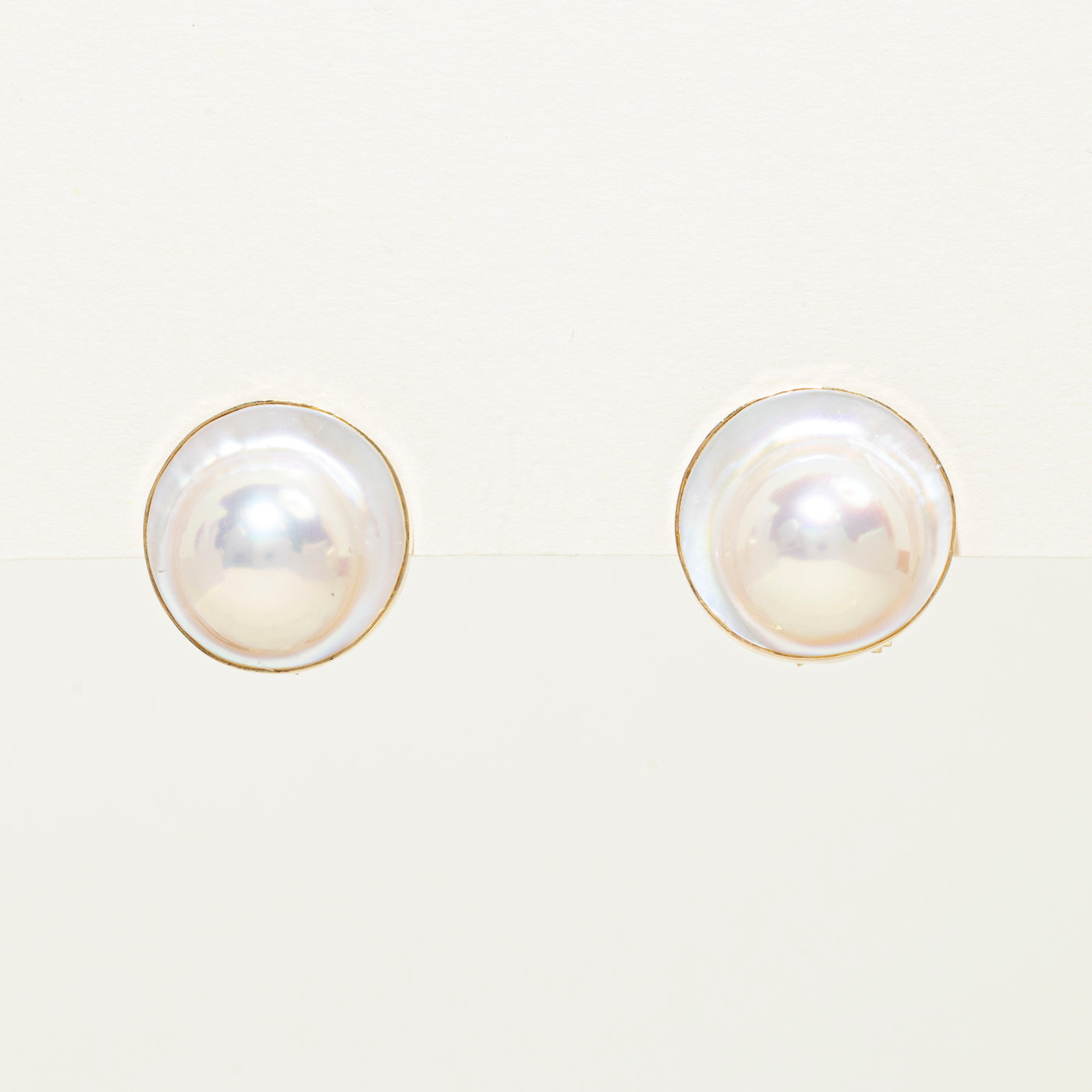 14K Mabé Pearl Stud Earrings