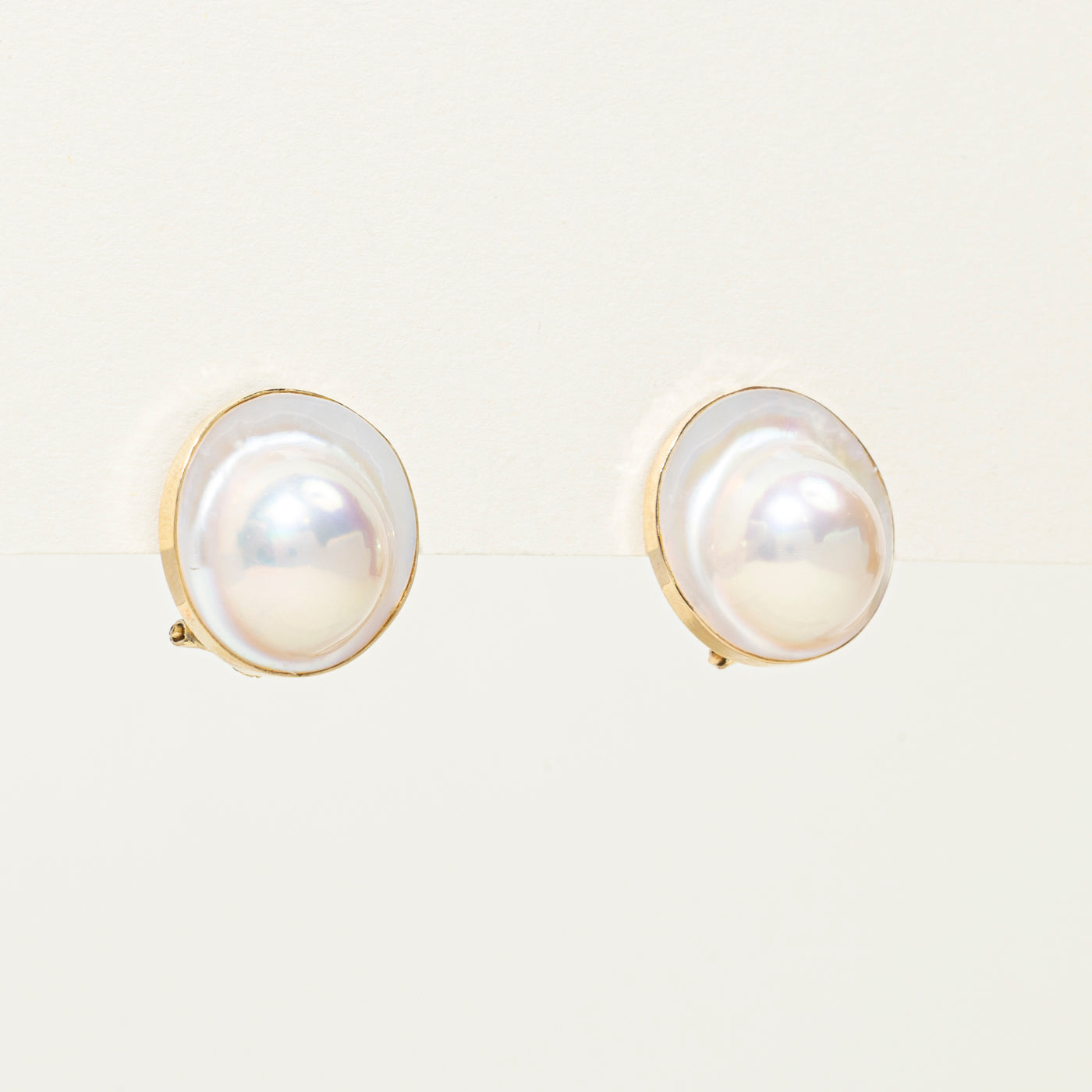 14K Mabé Pearl Stud Earrings