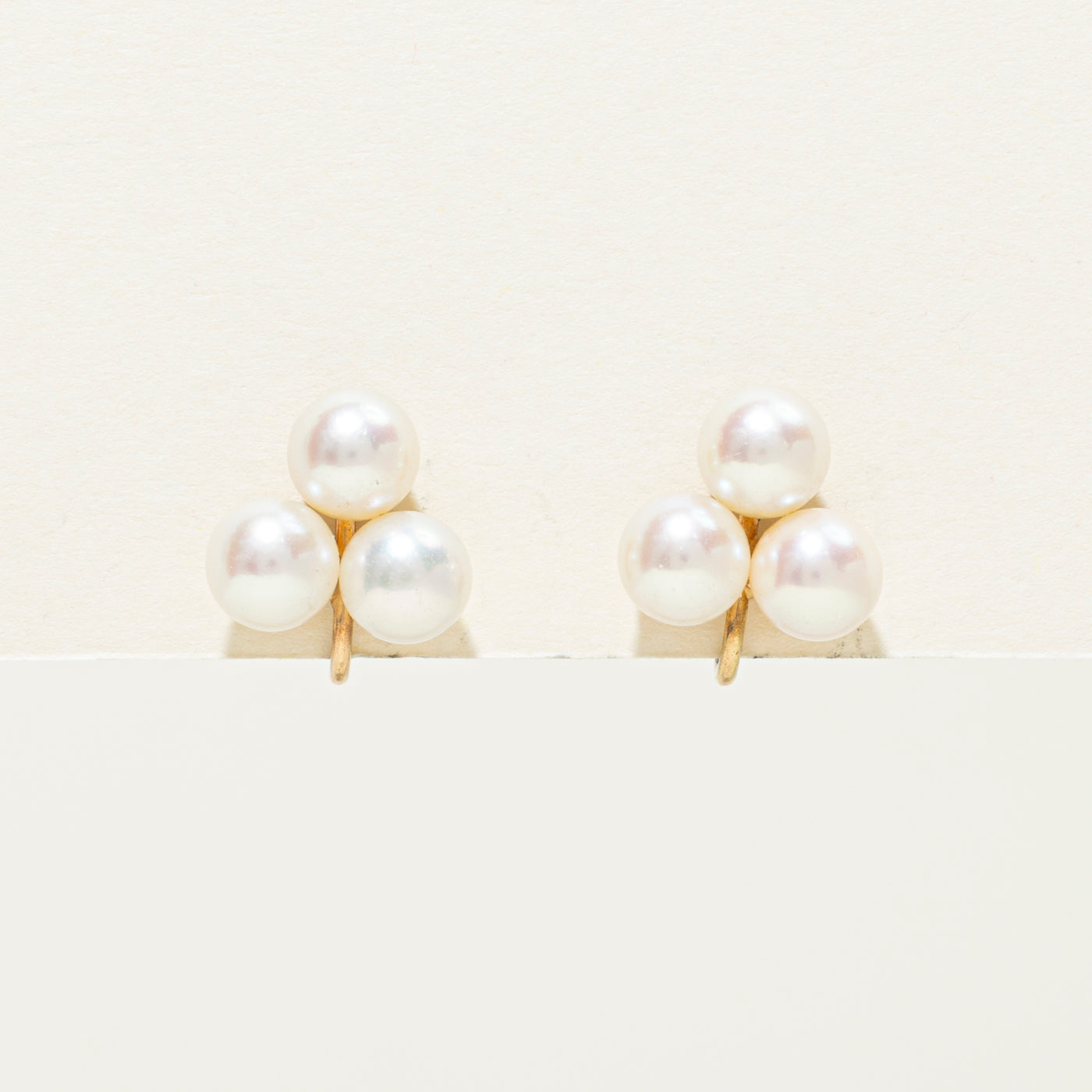 Boucles d'oreilles à clip en perles 14 carats