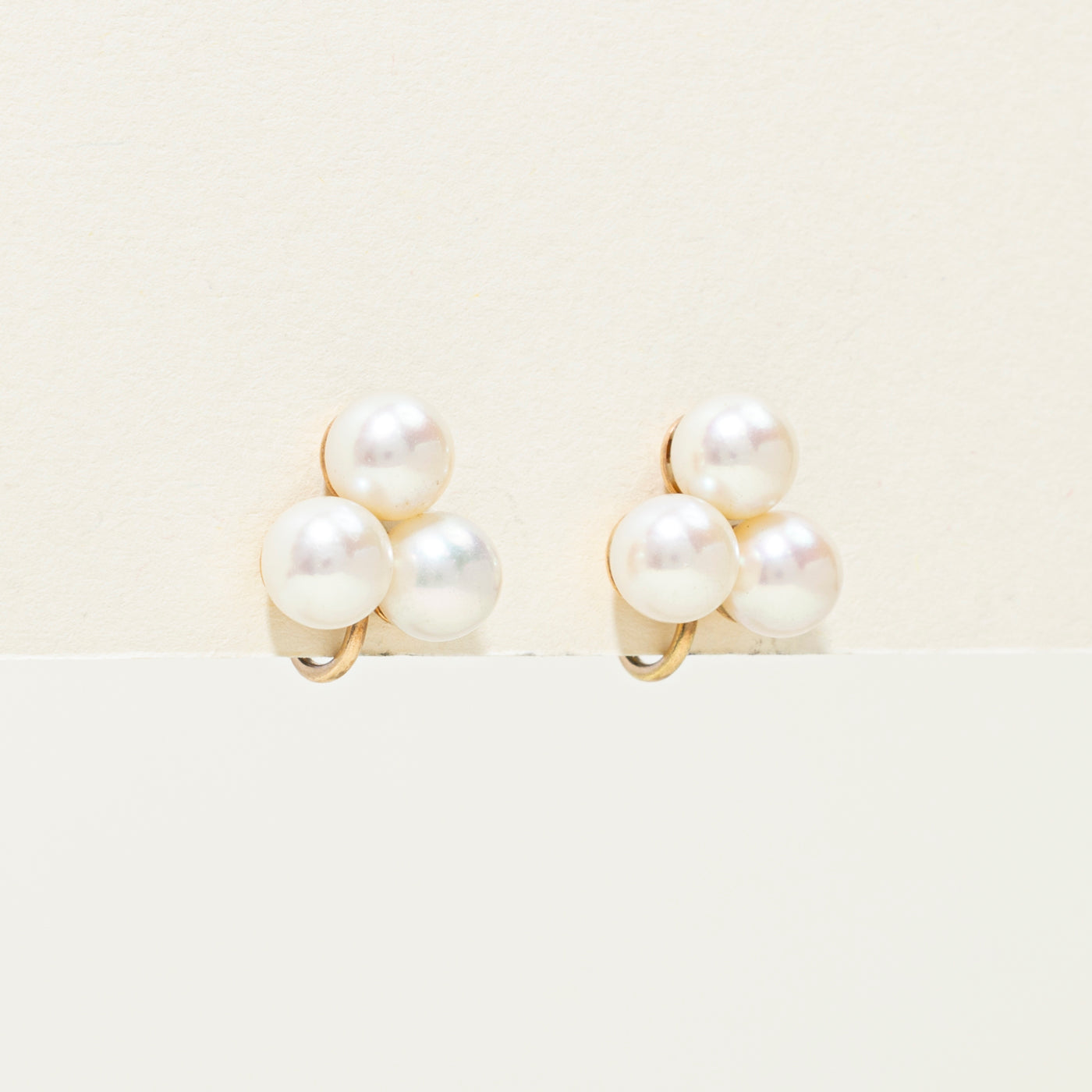 Boucles d'oreilles à clip en perles 14 carats