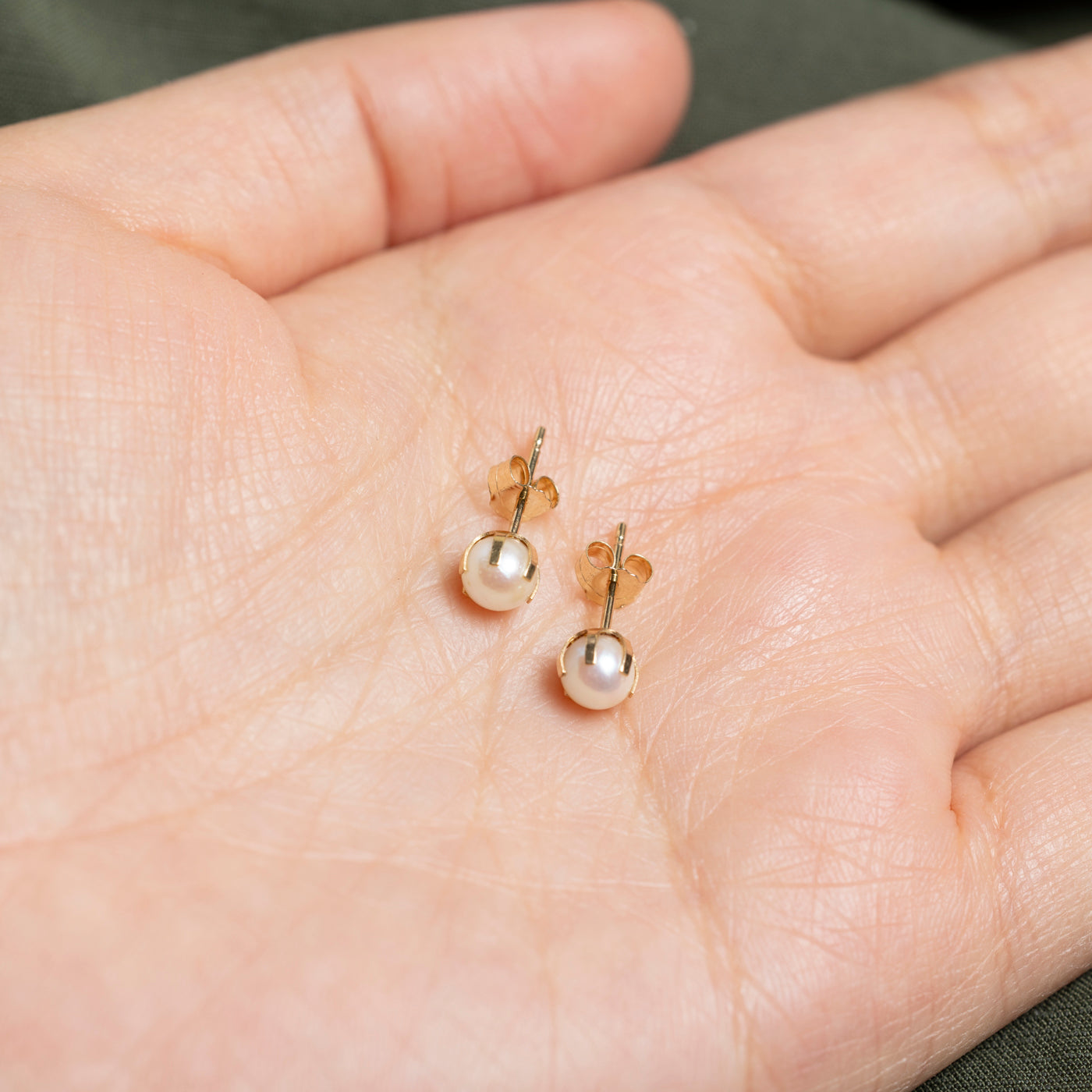 14K Pearl Petite Stud Earrings