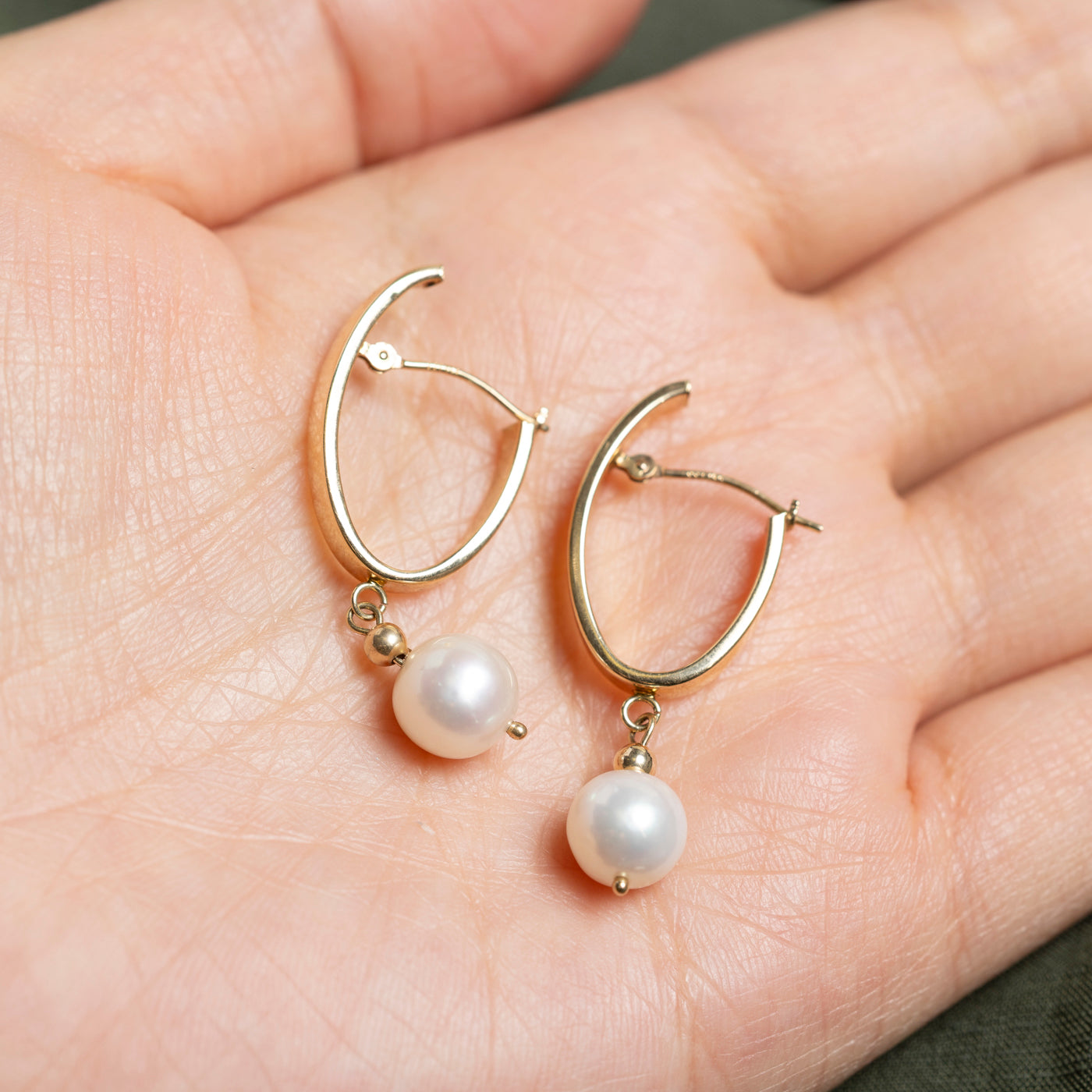 Boucles d'oreilles pendantes en perles 14 carats