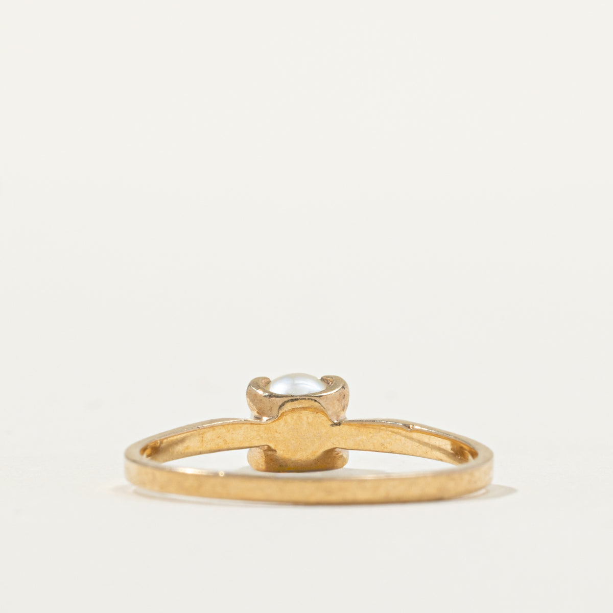 10k Solitaire Pearl Ring | SZ 6.25