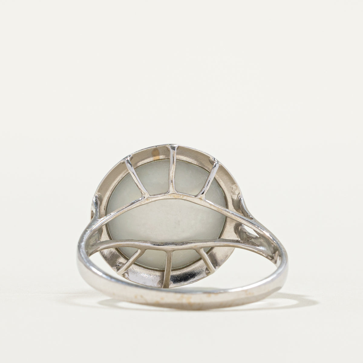 14k Bezel Set Mabe Pearl Cocktail Ring | SZ 8