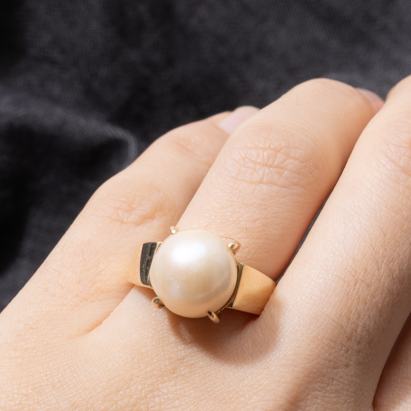 14k Prong Set Pearl Cocktail Ring | SZ 8.5