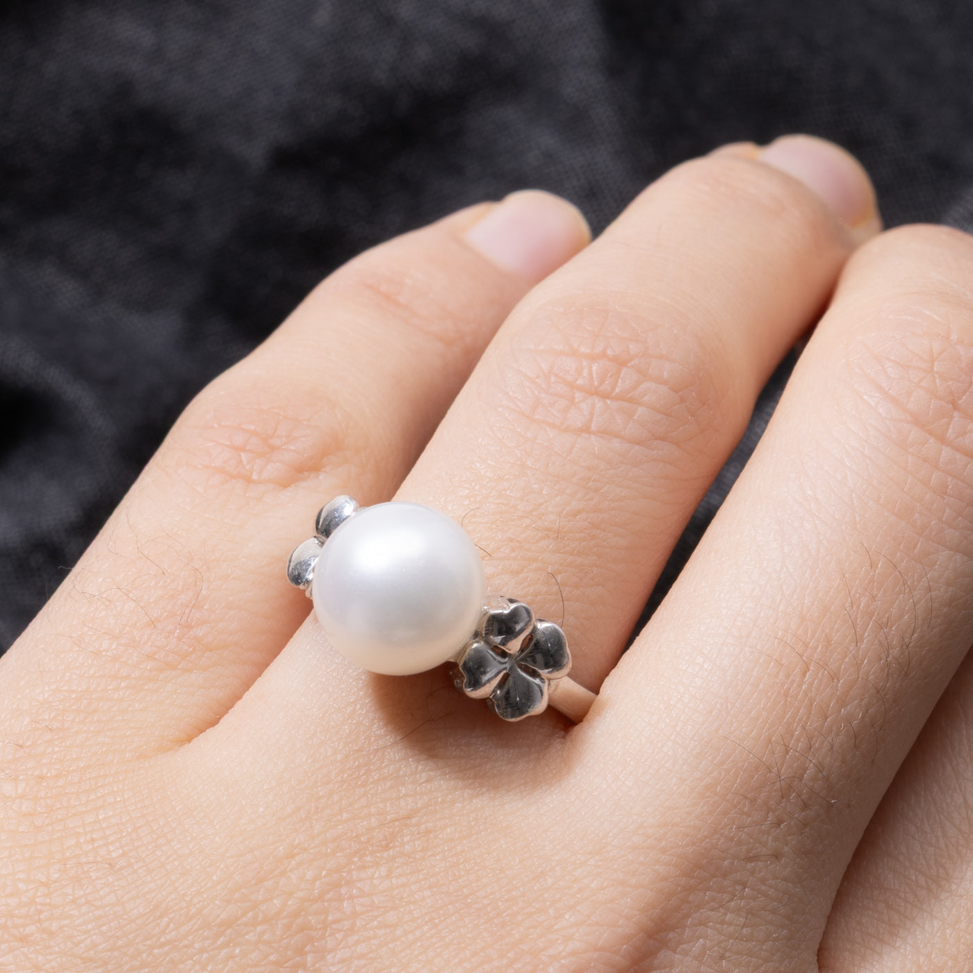 18k Pearl Floral Design Ring | SZ 8.75