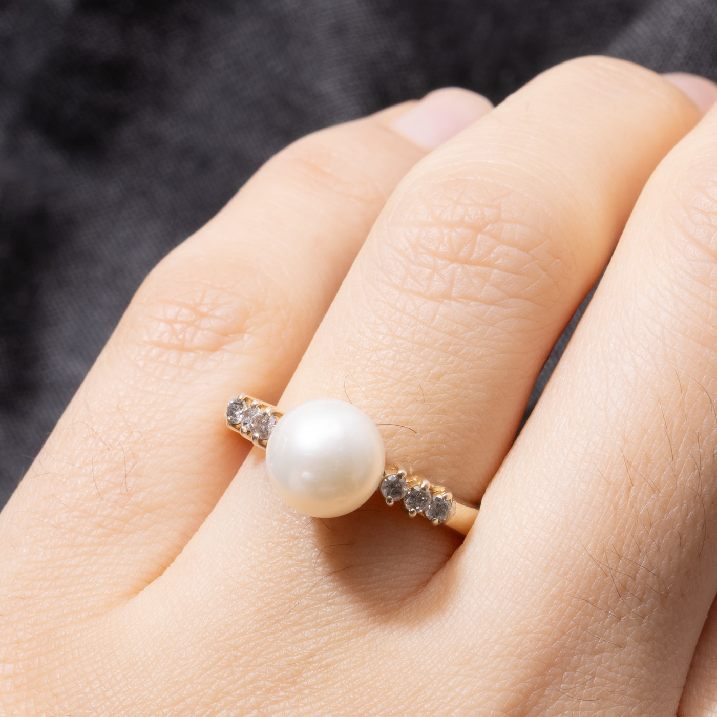 14k Pearl & Diamond Accented Ring | SZ 7.5