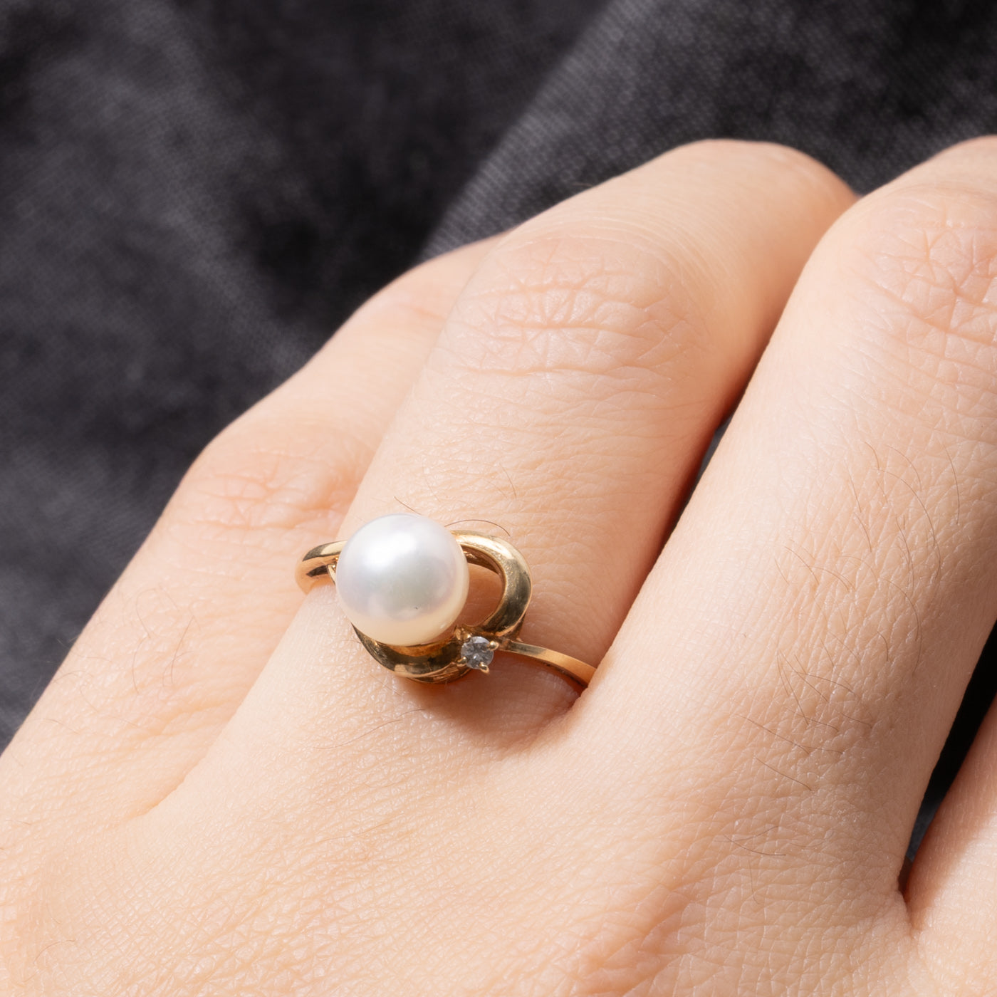 14k Pearl & Diamond Accented Ring | SZ 6.75