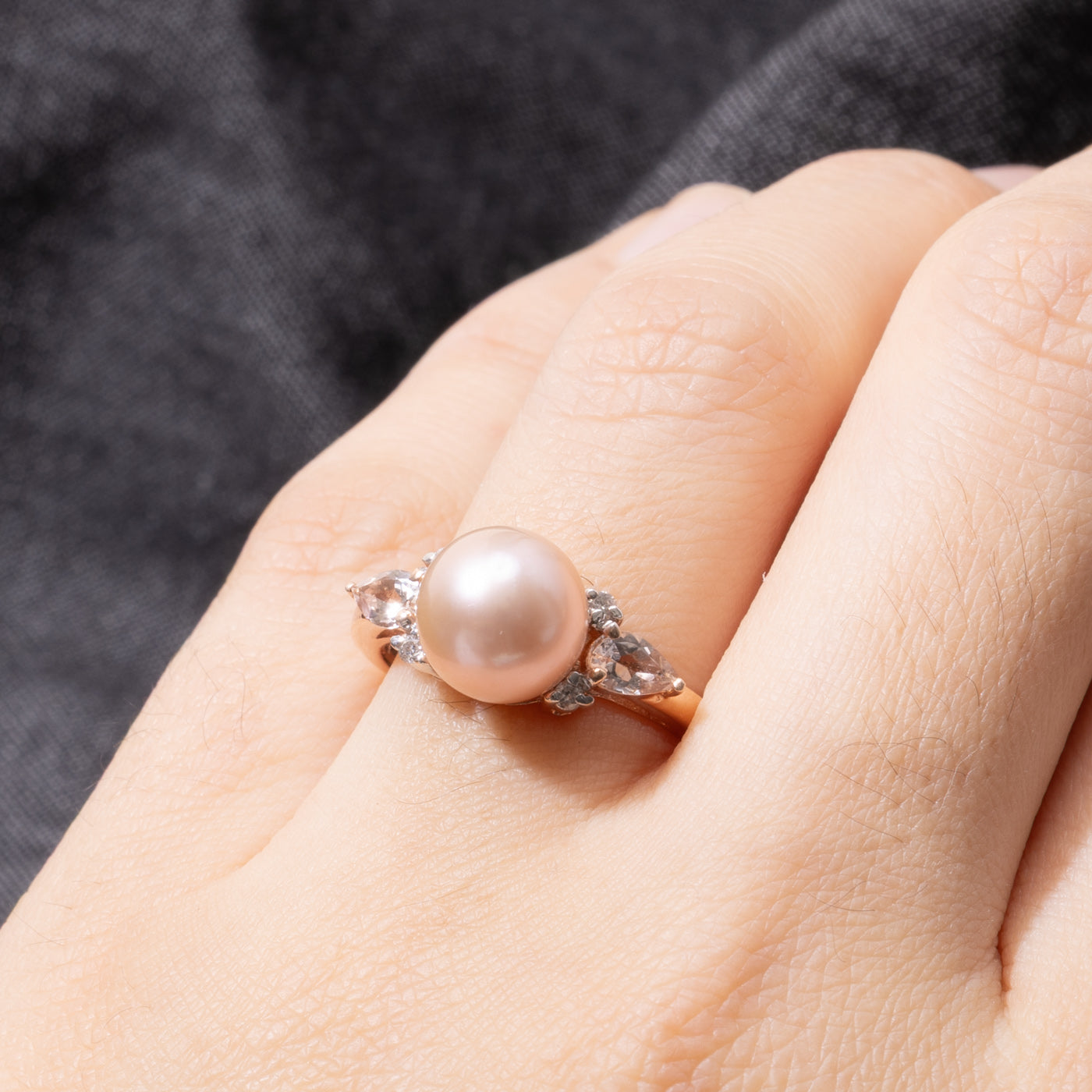 14k Pink Pearl, Morganite & Diamond Ring | 0.26ctw, 0.03ctw | SZ 7.25