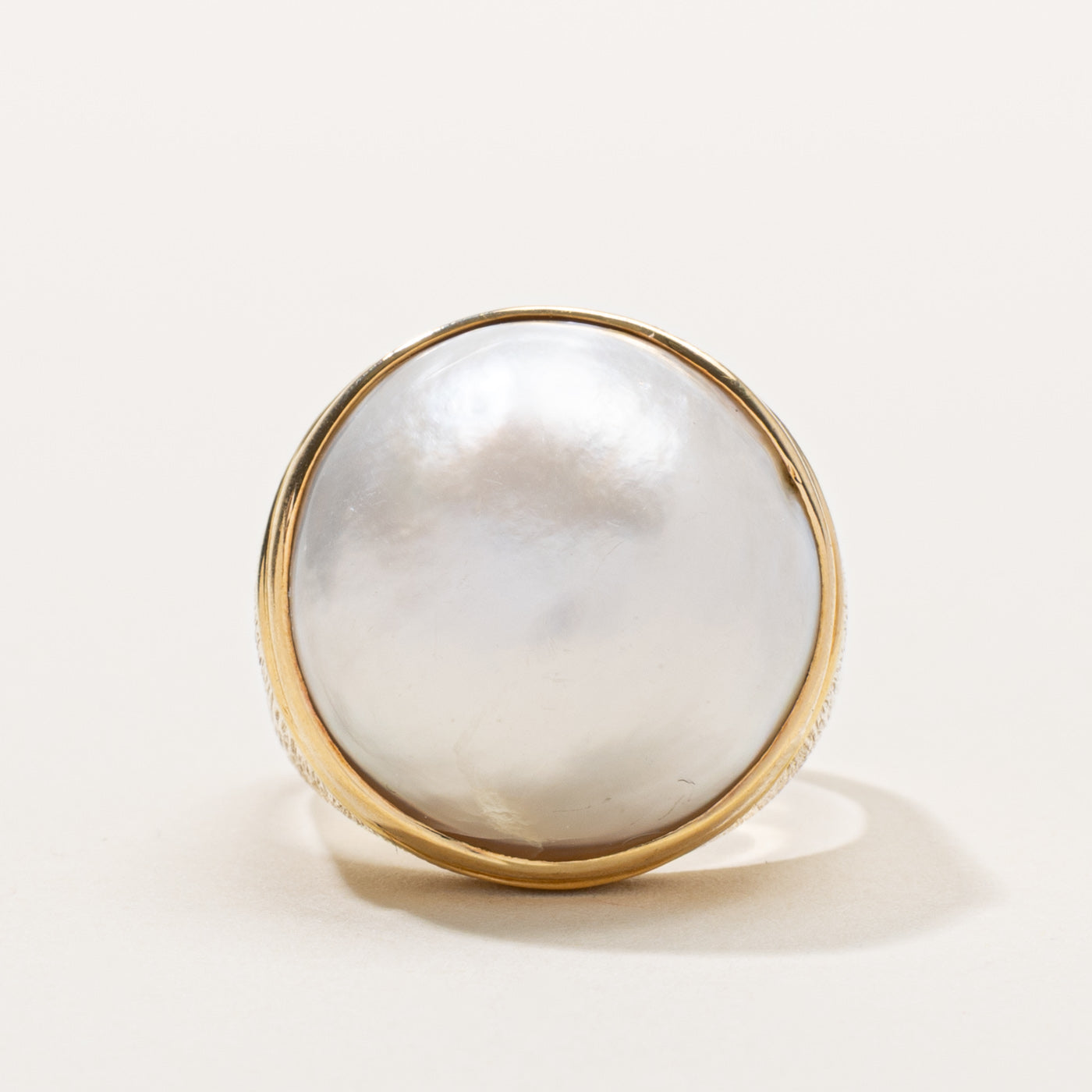 18k Mabé Pearl Cocktail Ring | SZ 9