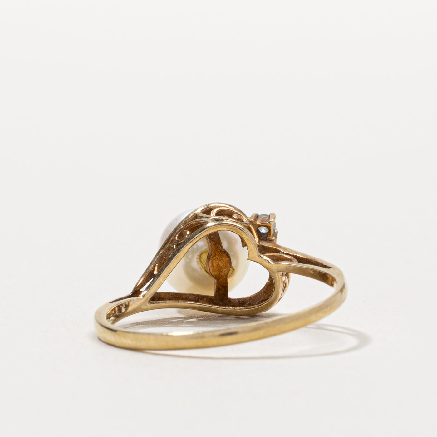 14k Pearl & Diamond Accented Ring | SZ 6.75