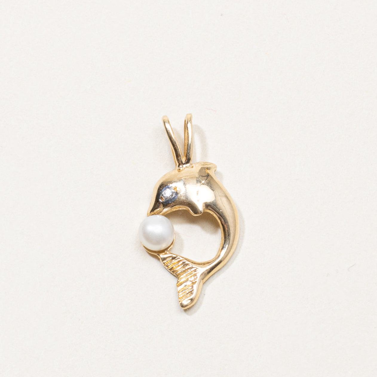 10k Pearl Dolphin Pendant
