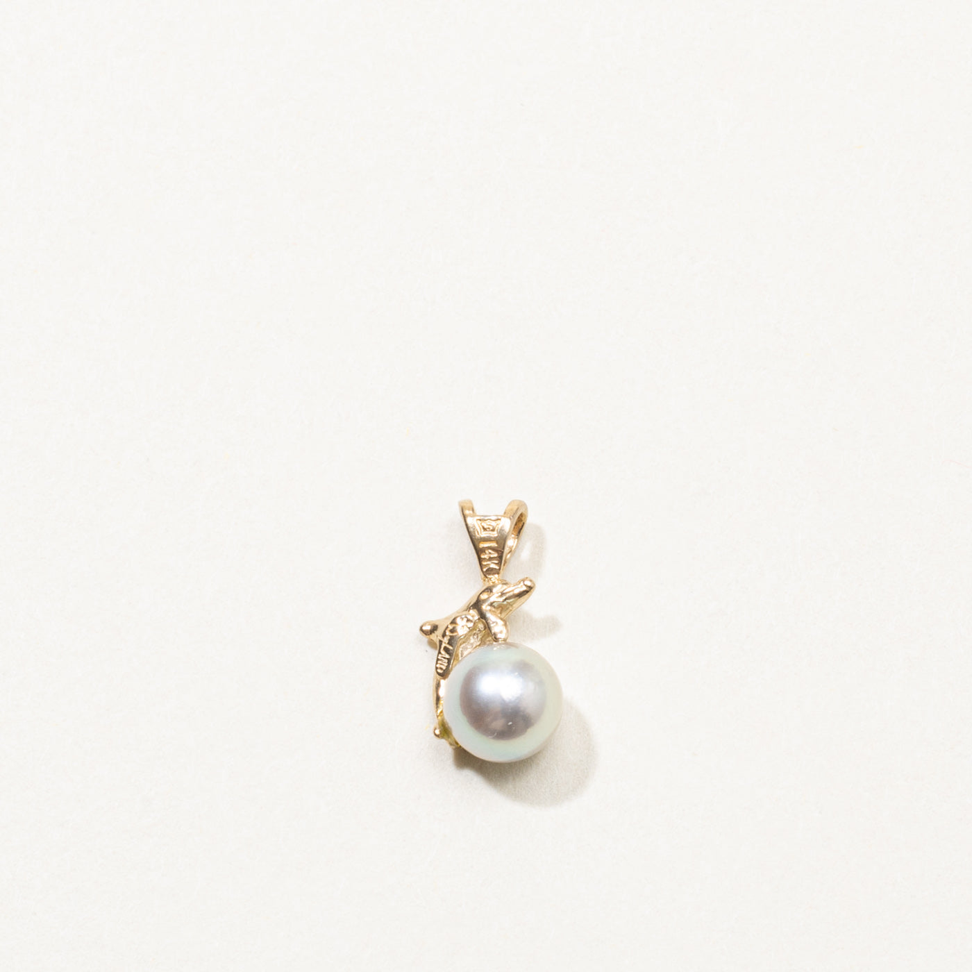 14k Pearl Dolphin Pendant