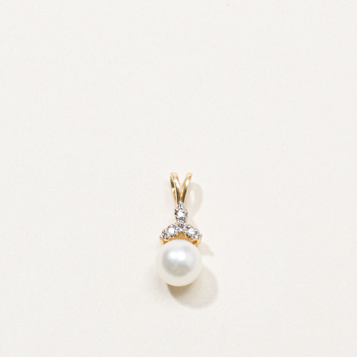 14k Pearl & Diamond Pendant