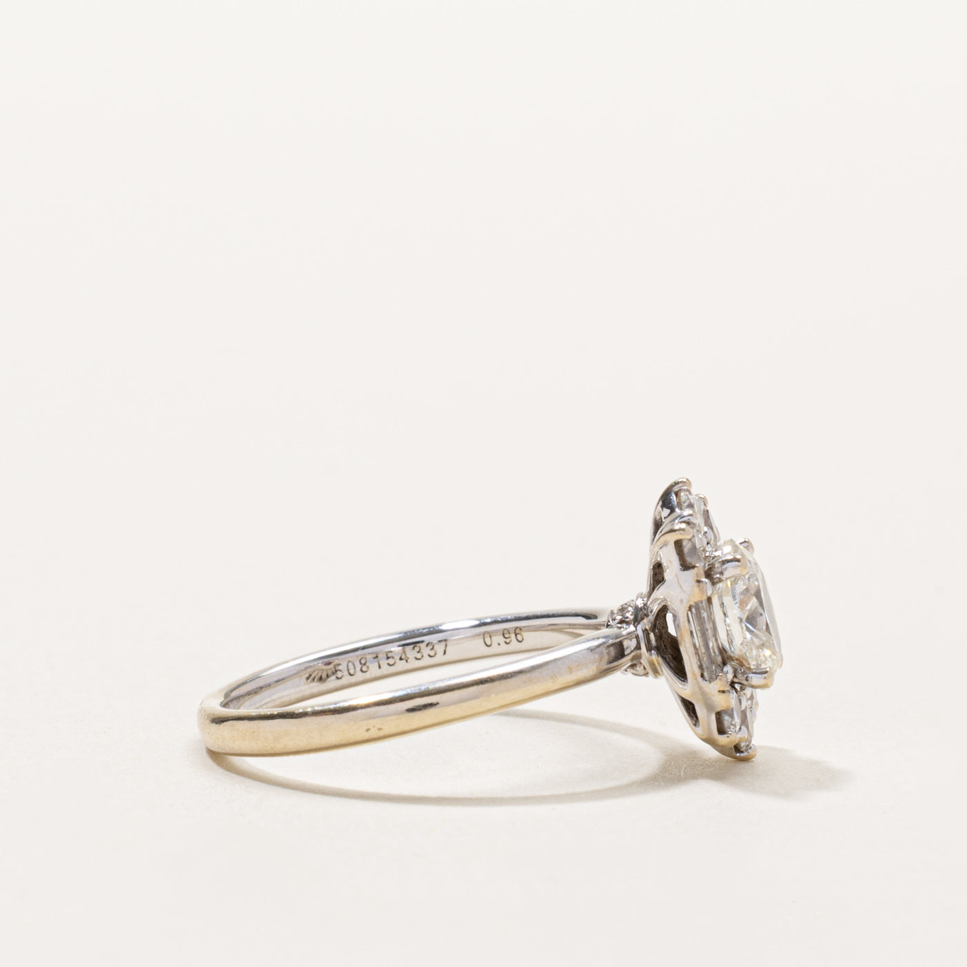 18k Oval Cut Diamond Multi Cut Halo Ring | 0.60ct SI2 I, 0.26ctw | SZ 6.5