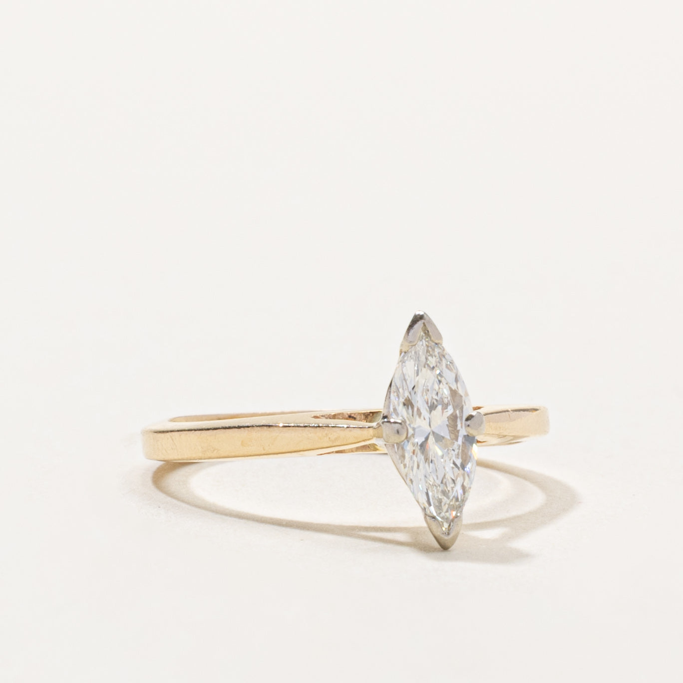 14k Marquise Cut Solitaire Diamond Ring | 0.47ct SI1 H/I | SZ 5