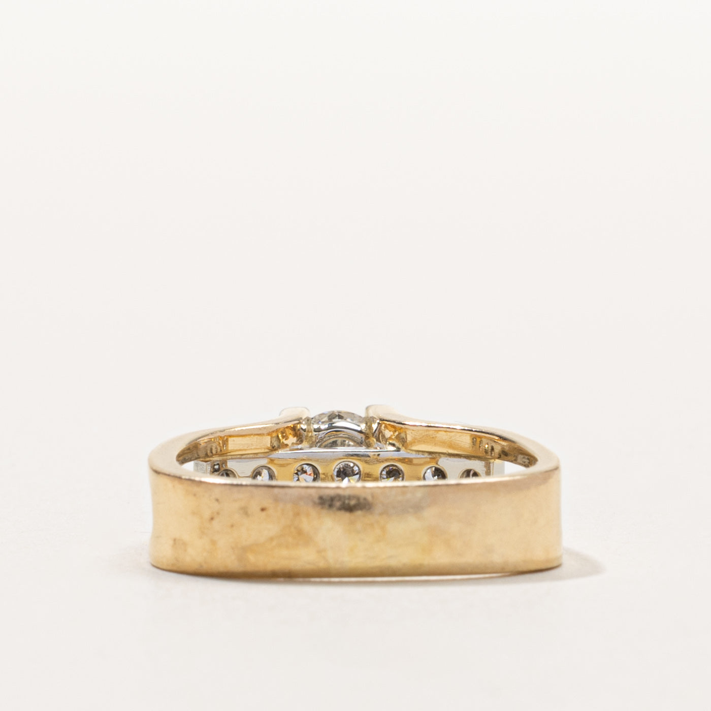 18k Diamond Accented Open Side Ring | 0.45ct SI2 H/I, 0.21ctw | SZ 6