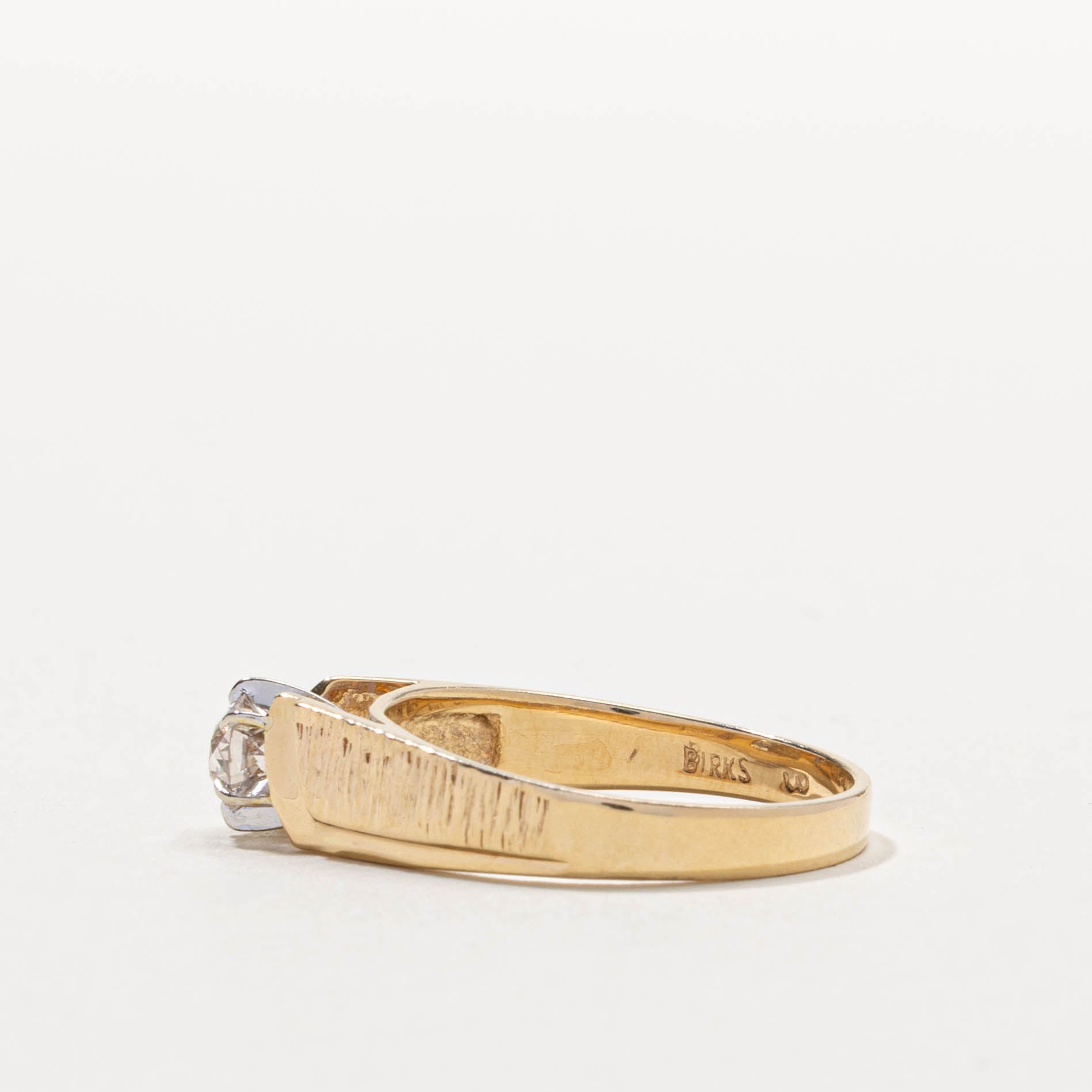 ‘Birks’ 14k Old European Cut Diamond Ring | 0.36ct SI1/I1 J | SZ 8.25