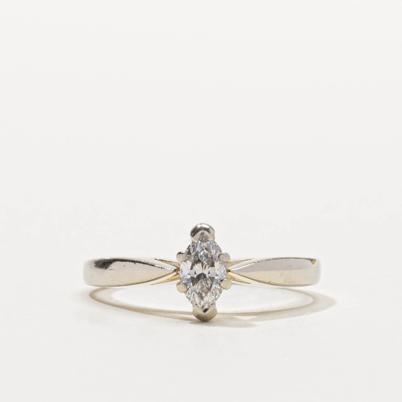 18k Marquise Cut Solitaire Diamond Ring | 0.35ct SI1 G/H | SZ 5.25