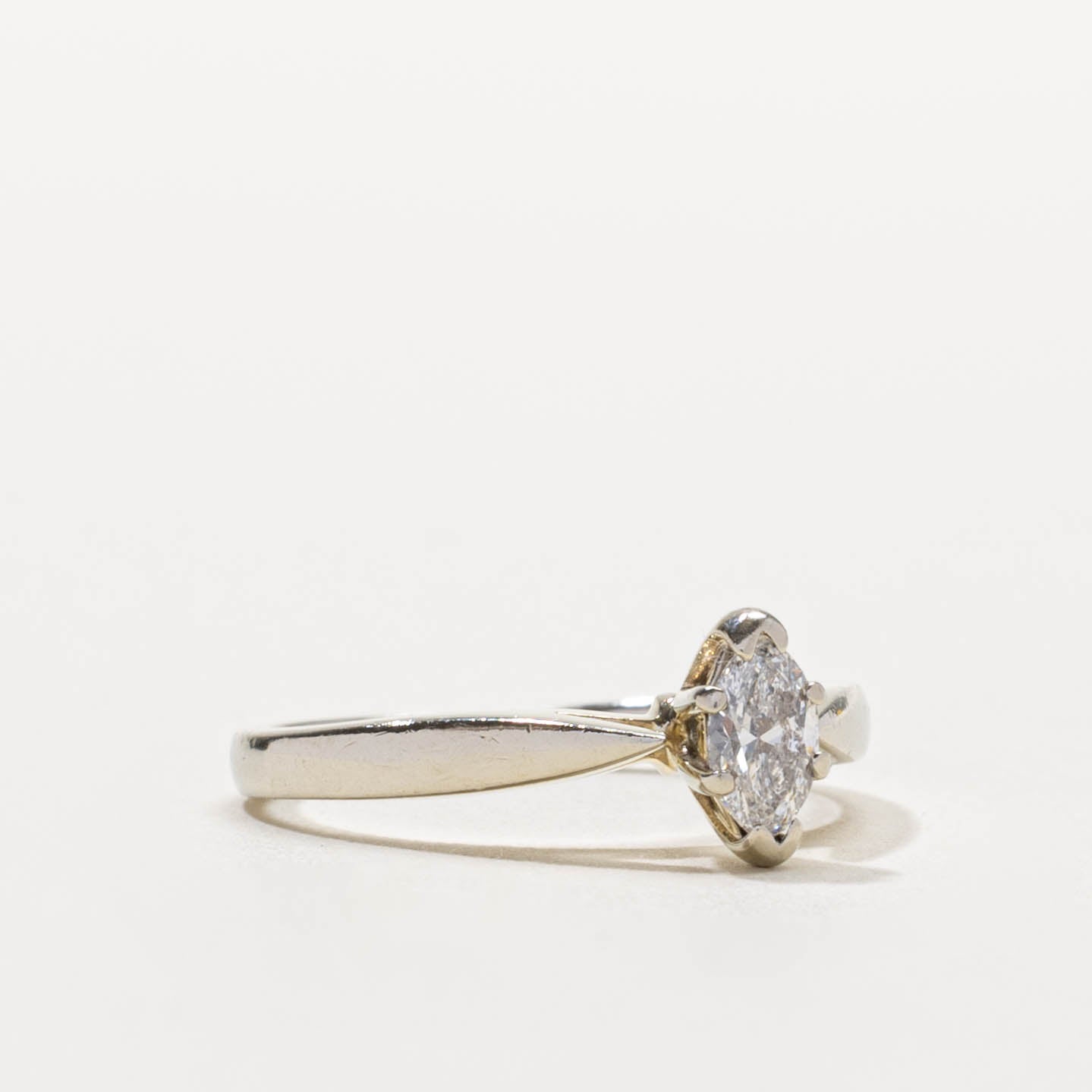 18k Marquise Cut Solitaire Diamond Ring | 0.35ct SI1 G/H | SZ 5.25