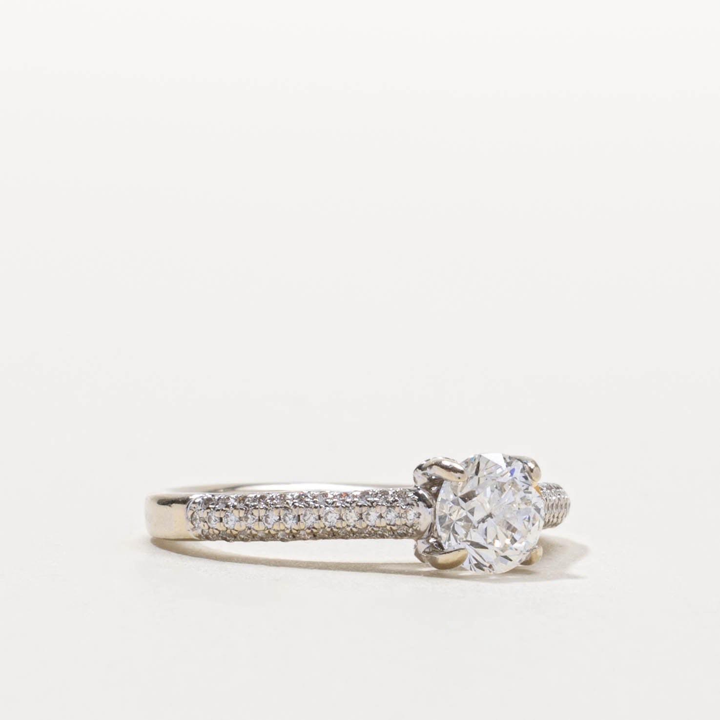 14k Diamond Pavé Set Accented Ring | 0.70ct I1 E, 0.30ctw | SZ 4