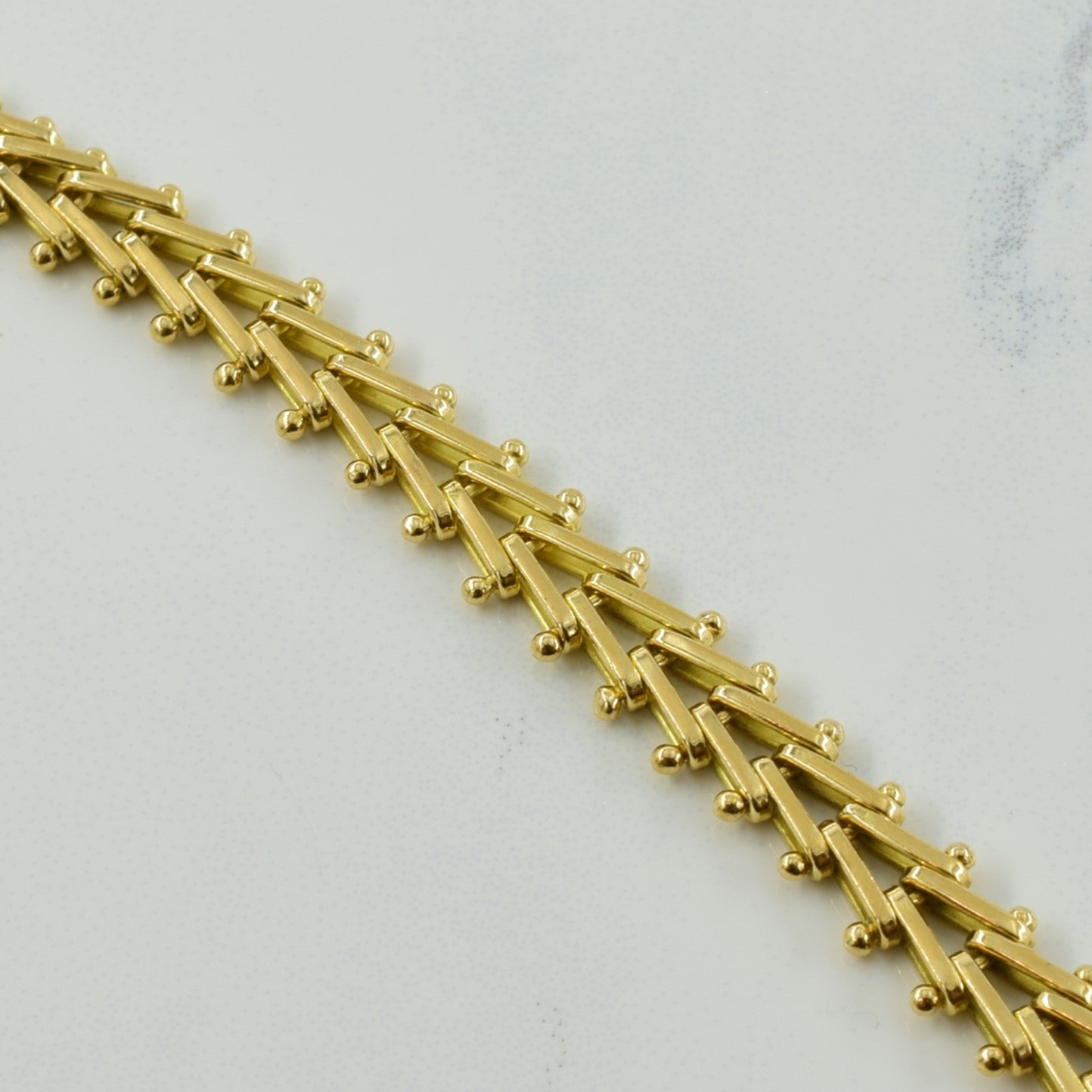 18k Yellow Gold V Link Chain Bracelet | 7.5" |