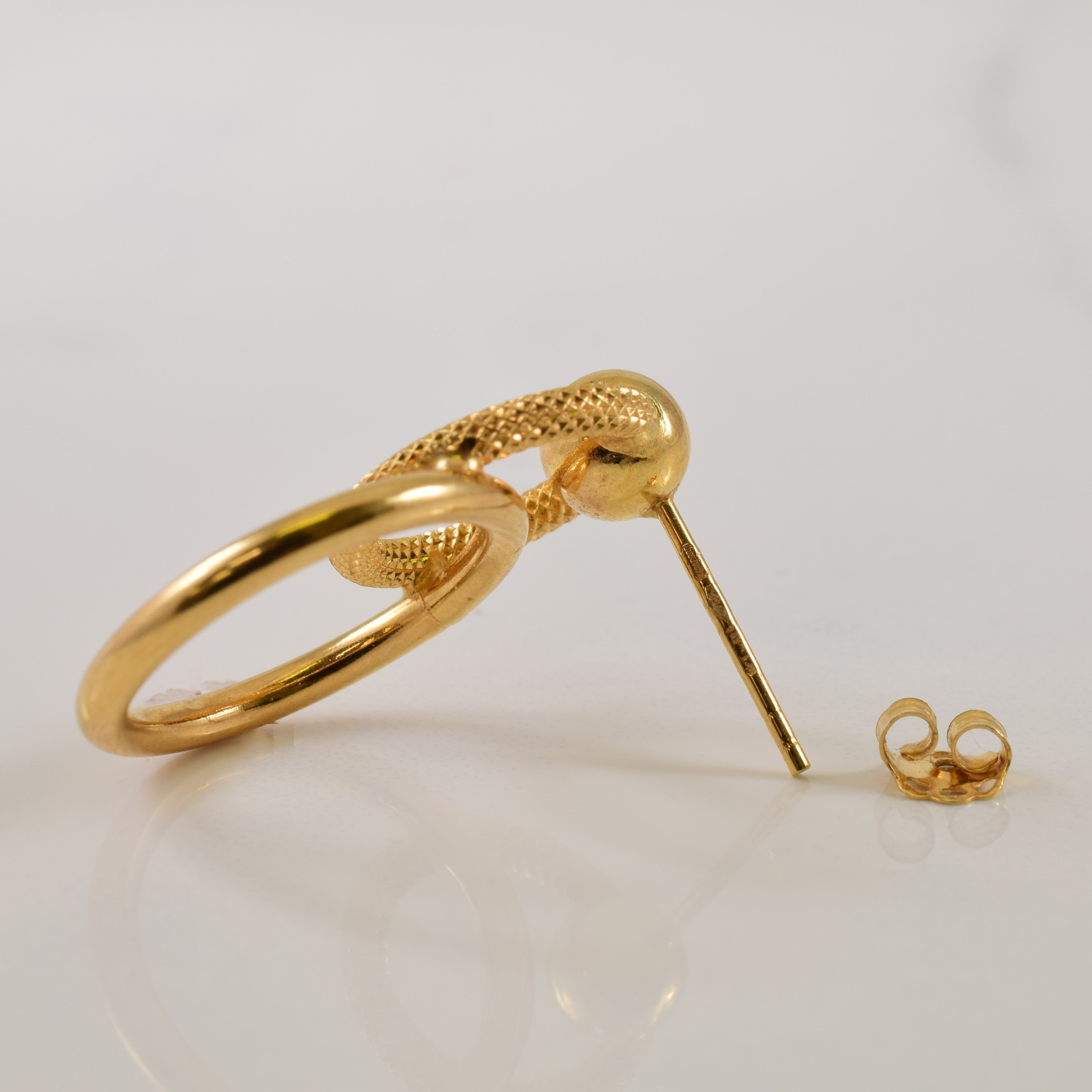 18k Yellow Gold Double Hoop Stud Earrings |